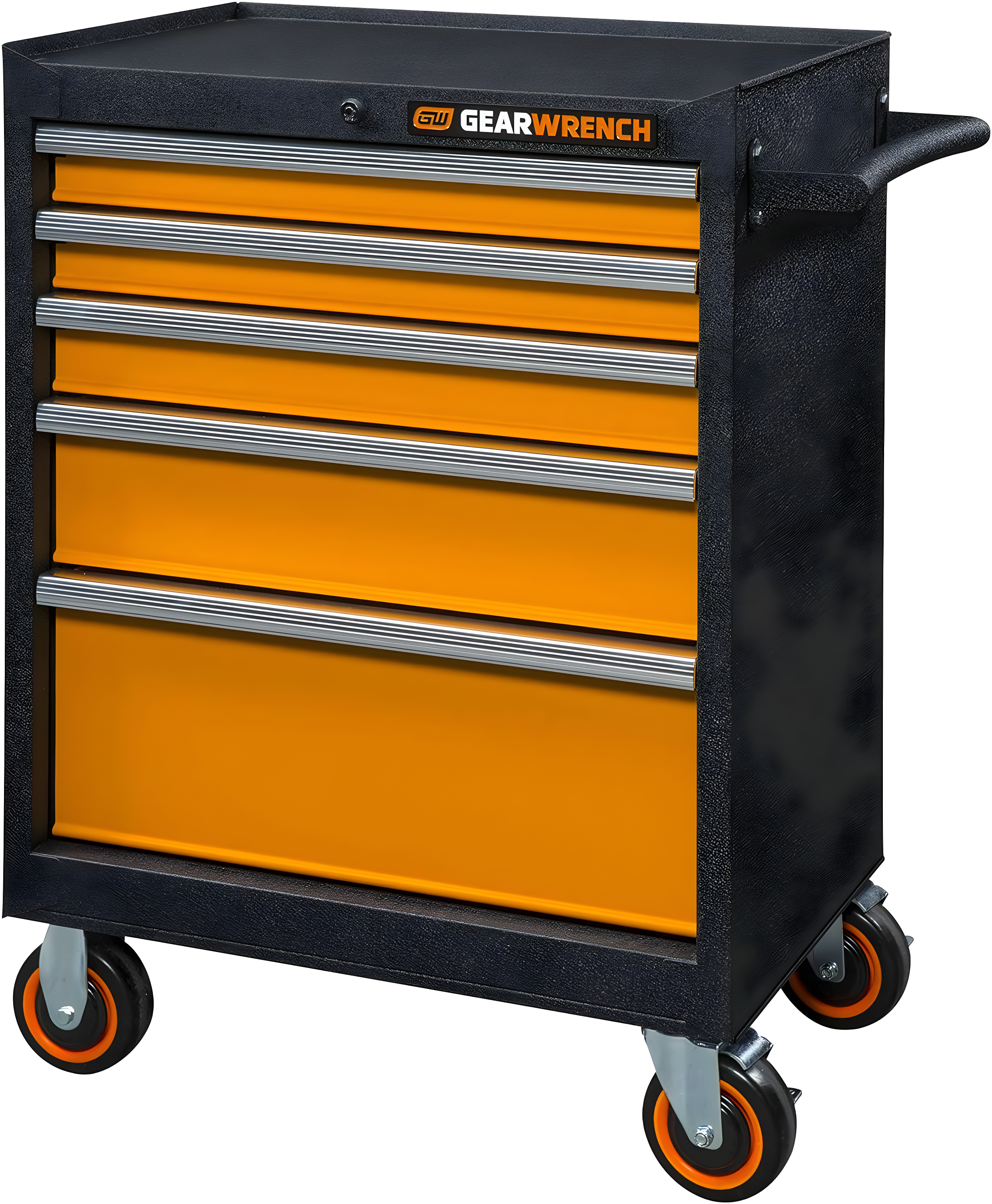 26" GSX Series 5-Drawer Steel Rolling Tool Cabinet with Aluminum Handles