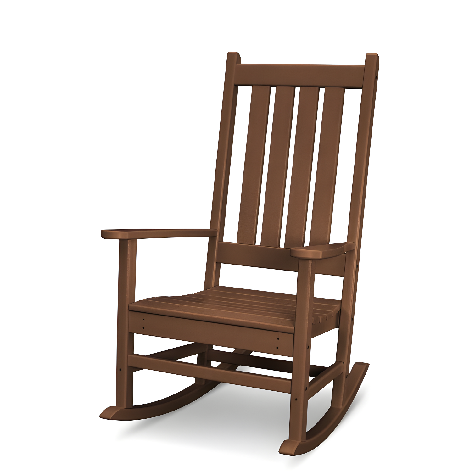 Elegant Vineyard Teak-Style Polywood Porch Rocking Chair