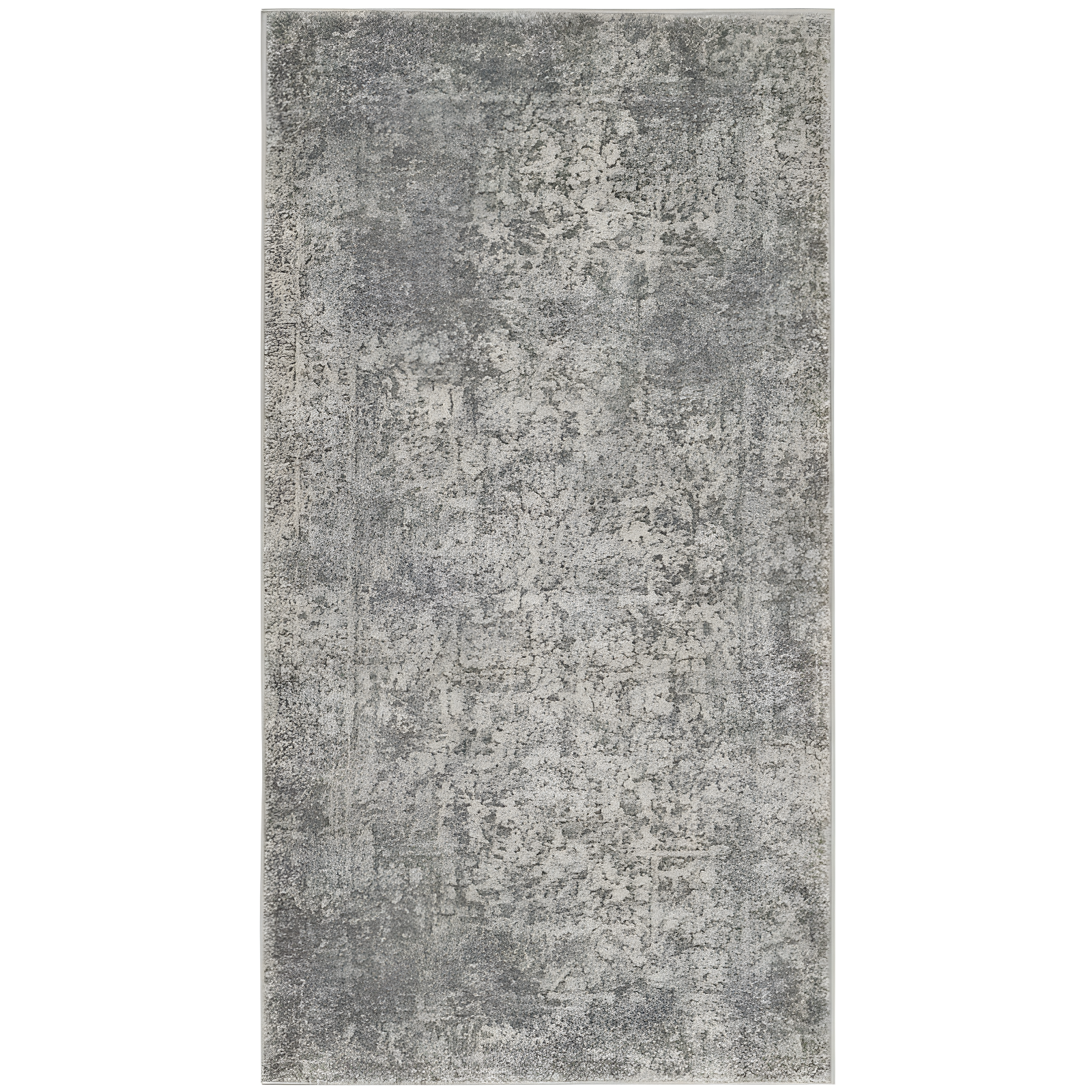 Silver and Ivory Hand-knotted Rectangular Area Rug