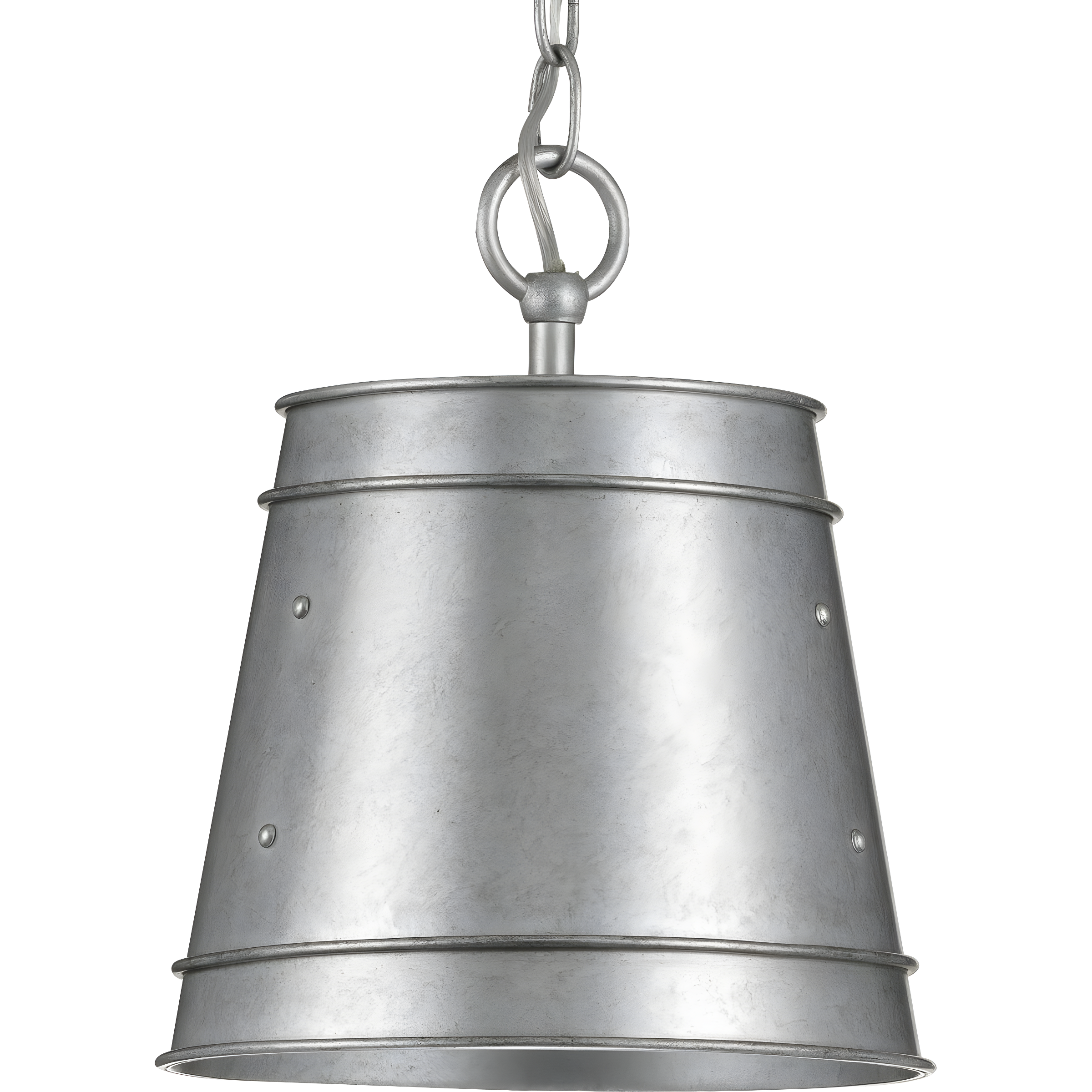 Silver Glass Farmhouse Indoor/Outdoor Pendant Light