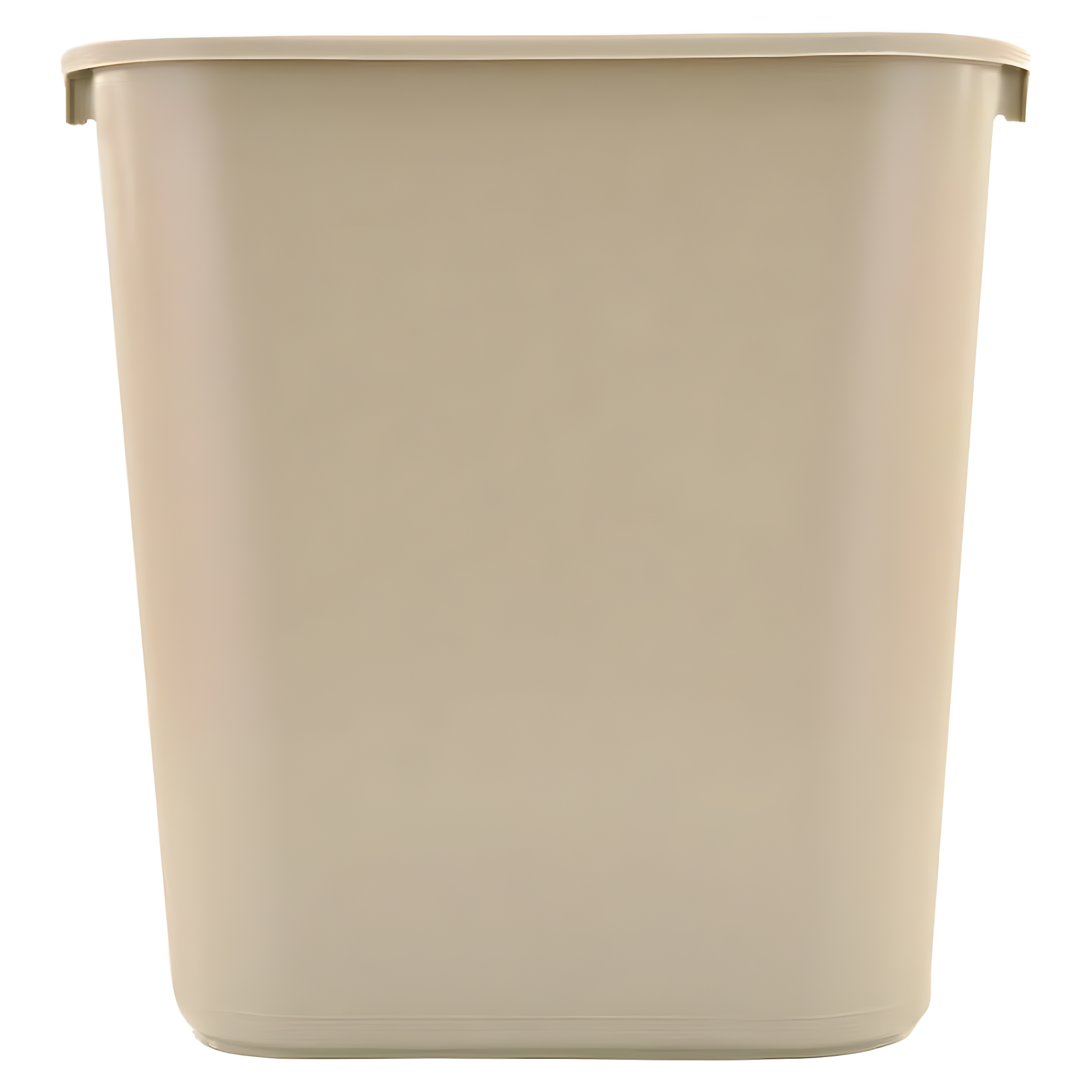 Beige 28-Quart Rectangular Plastic Office Wastebasket