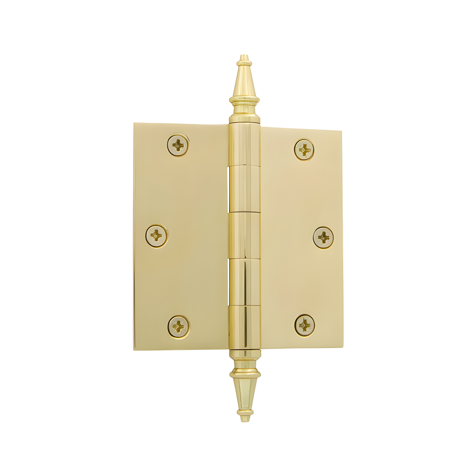 Polished Brass 3.5" Steeple Tip Residential Door Hinge