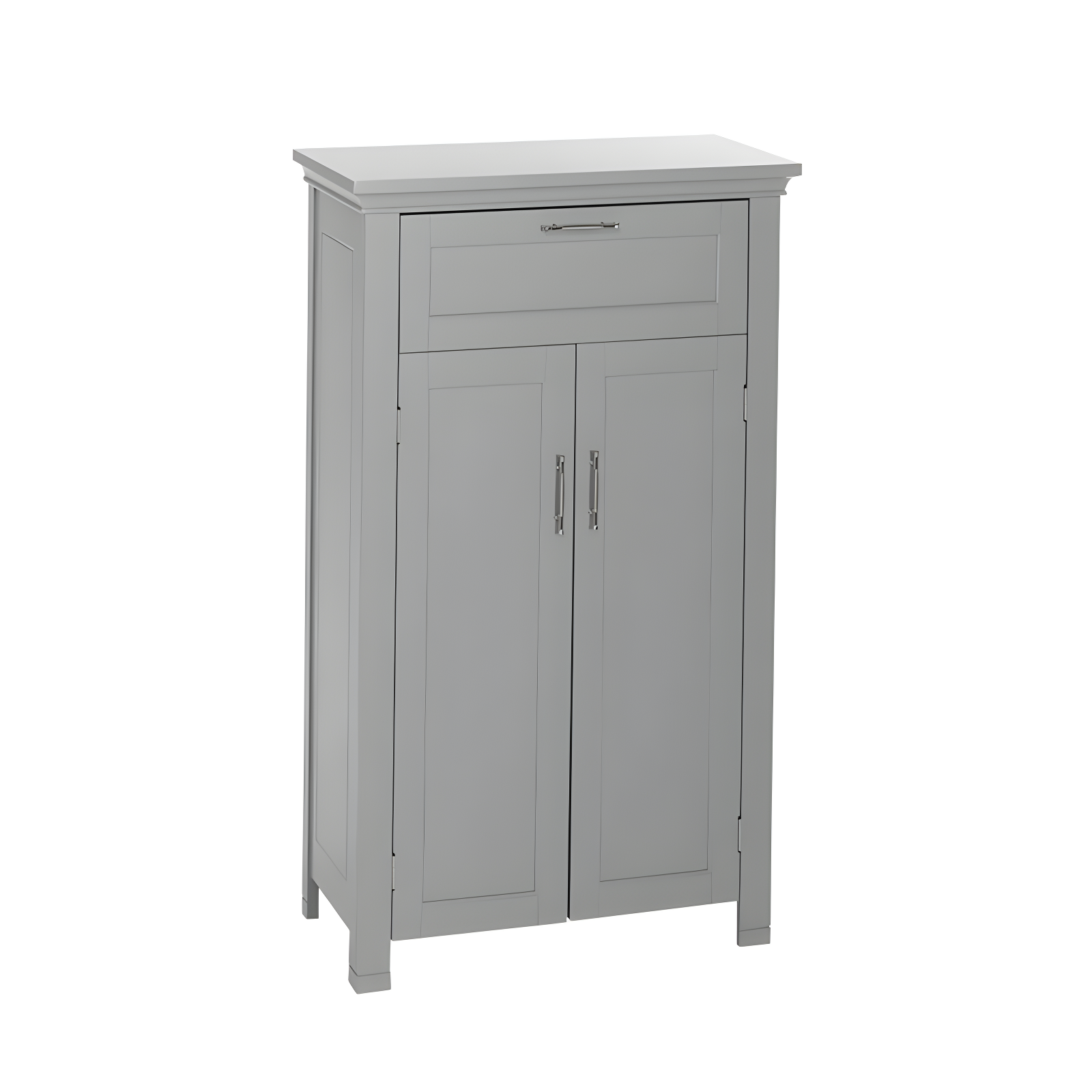 Gray MDF Storage Cabinet with Adjustable Shelving