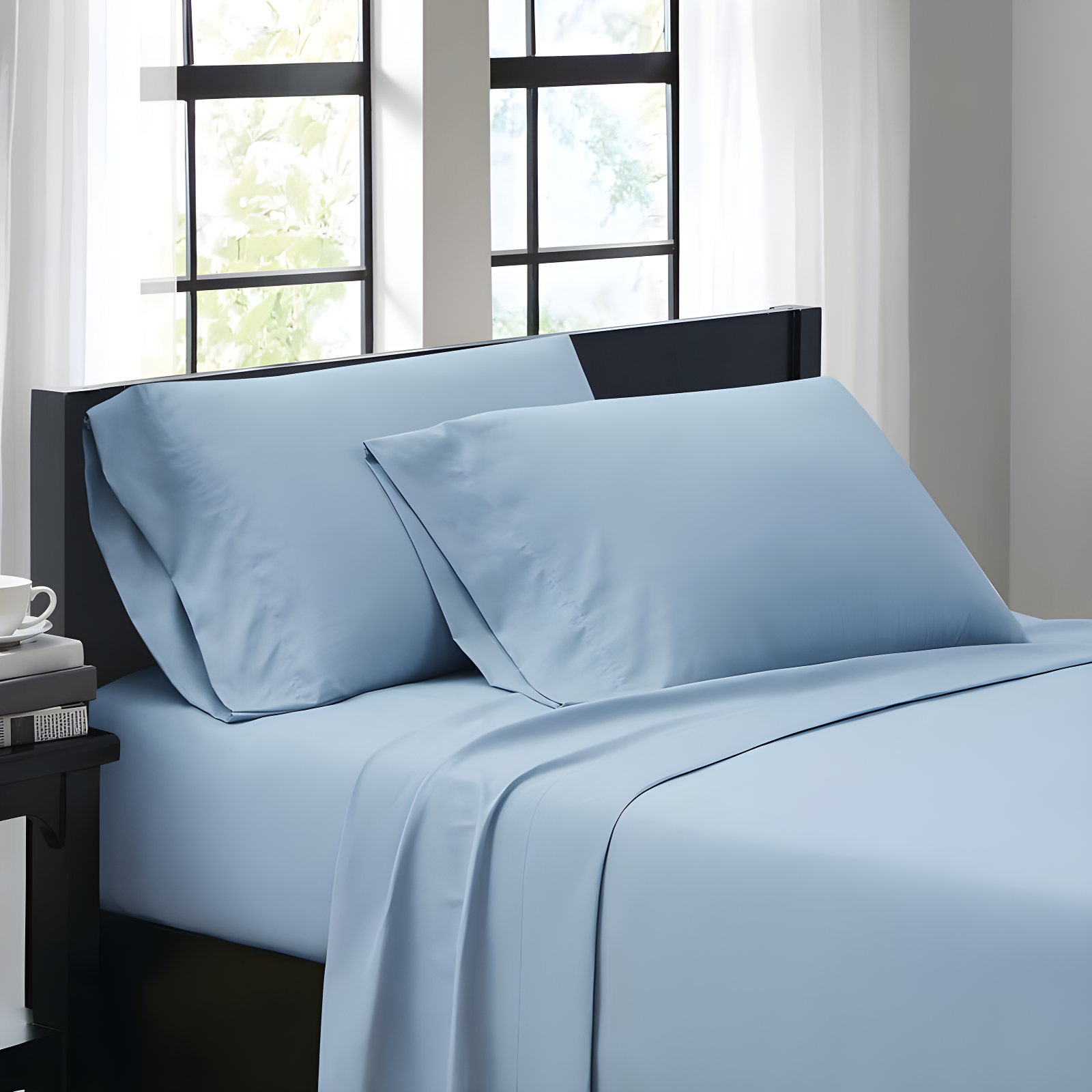 Light Blue Twin Polyester Microfiber 3-Piece Sheet Set