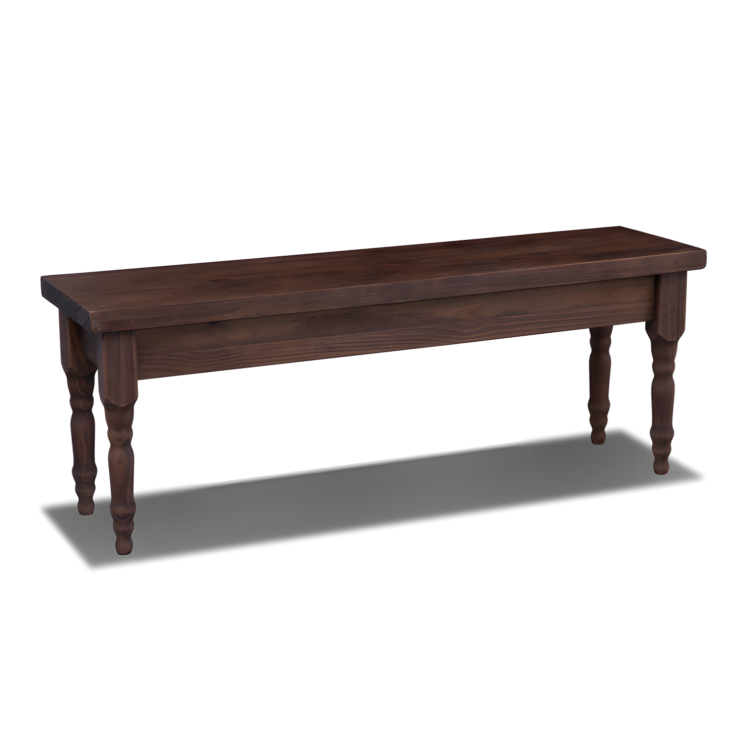 Valerie Rustic Walnut Solid Pine Wood Bench