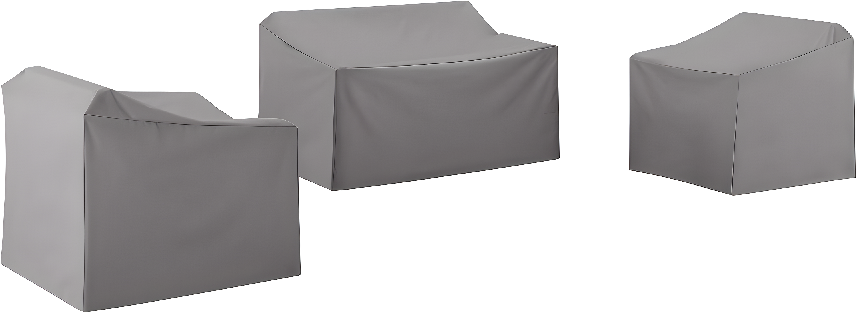 Gray Heavy Gauge Vinyl Outdoor Furniture Cover Set