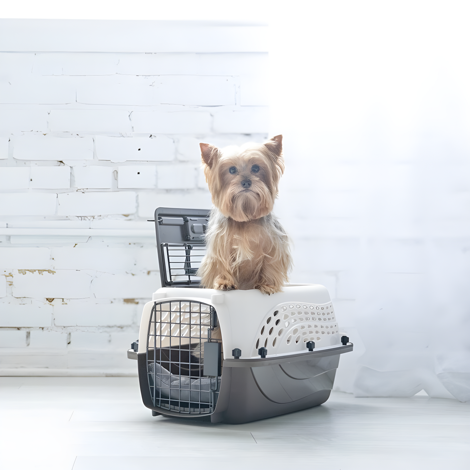 White 19" Airline Approved Two-Door Pet Carrier