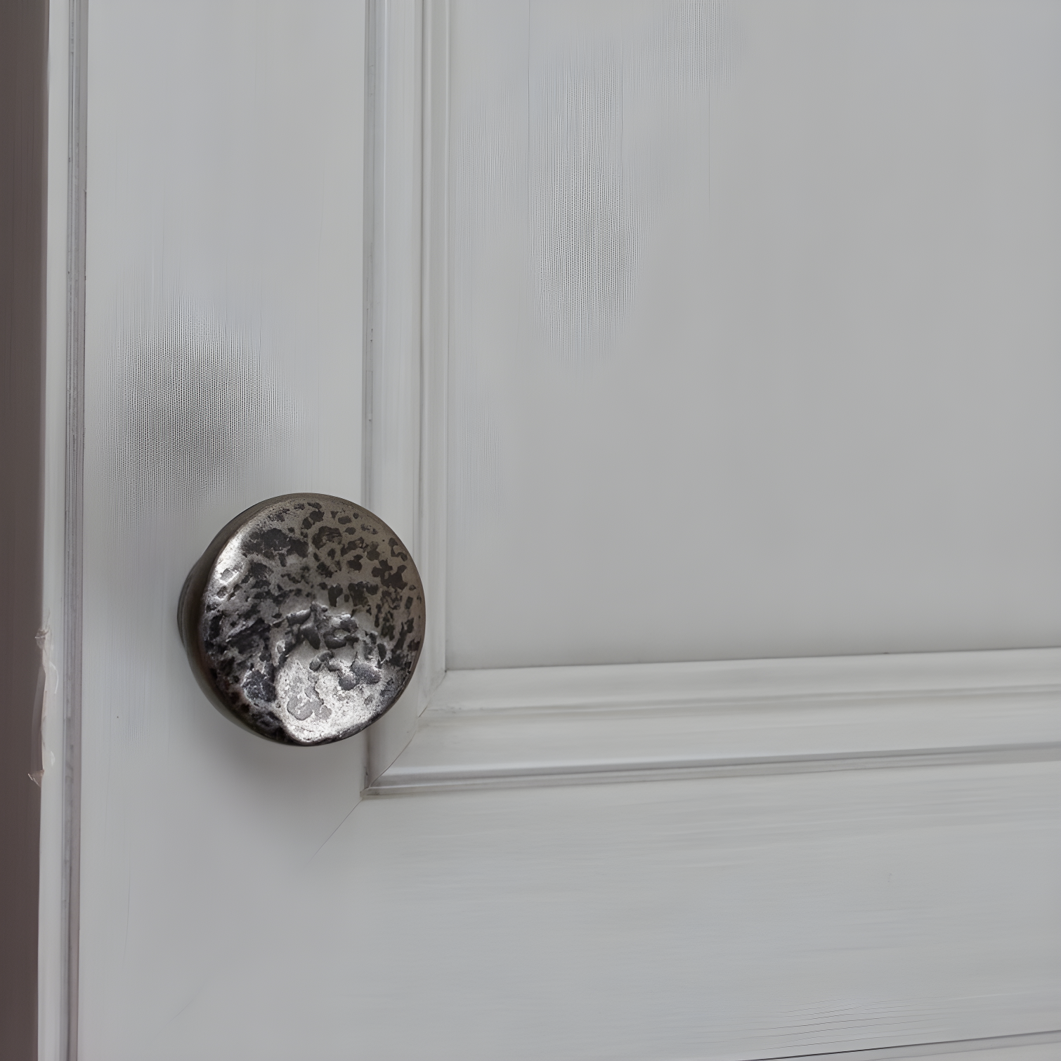 Weathered Nickel Round Hammered Cabinet Knob Set