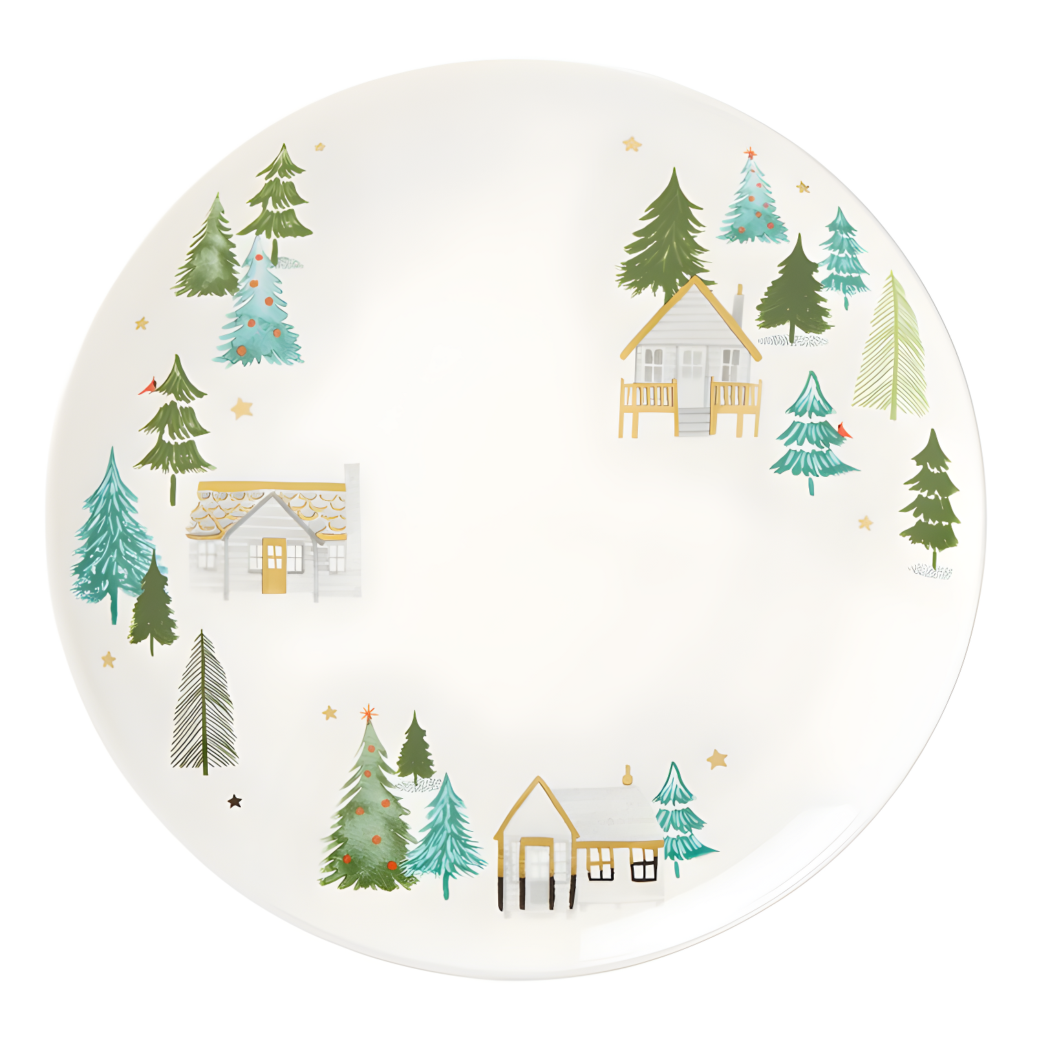 Nordic Christmas Ceramic Round Platter Dish