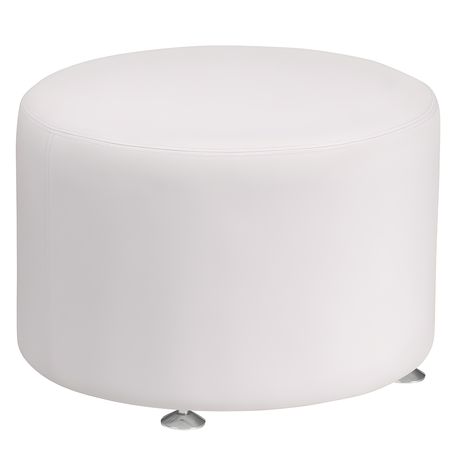 Melrose White LeatherSoft 24'' Round Modular Ottoman