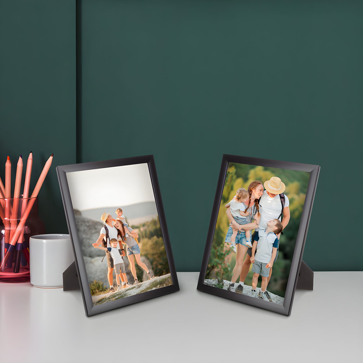 Classic Black 4x6 Tabletop and Wall Picture Frame Set