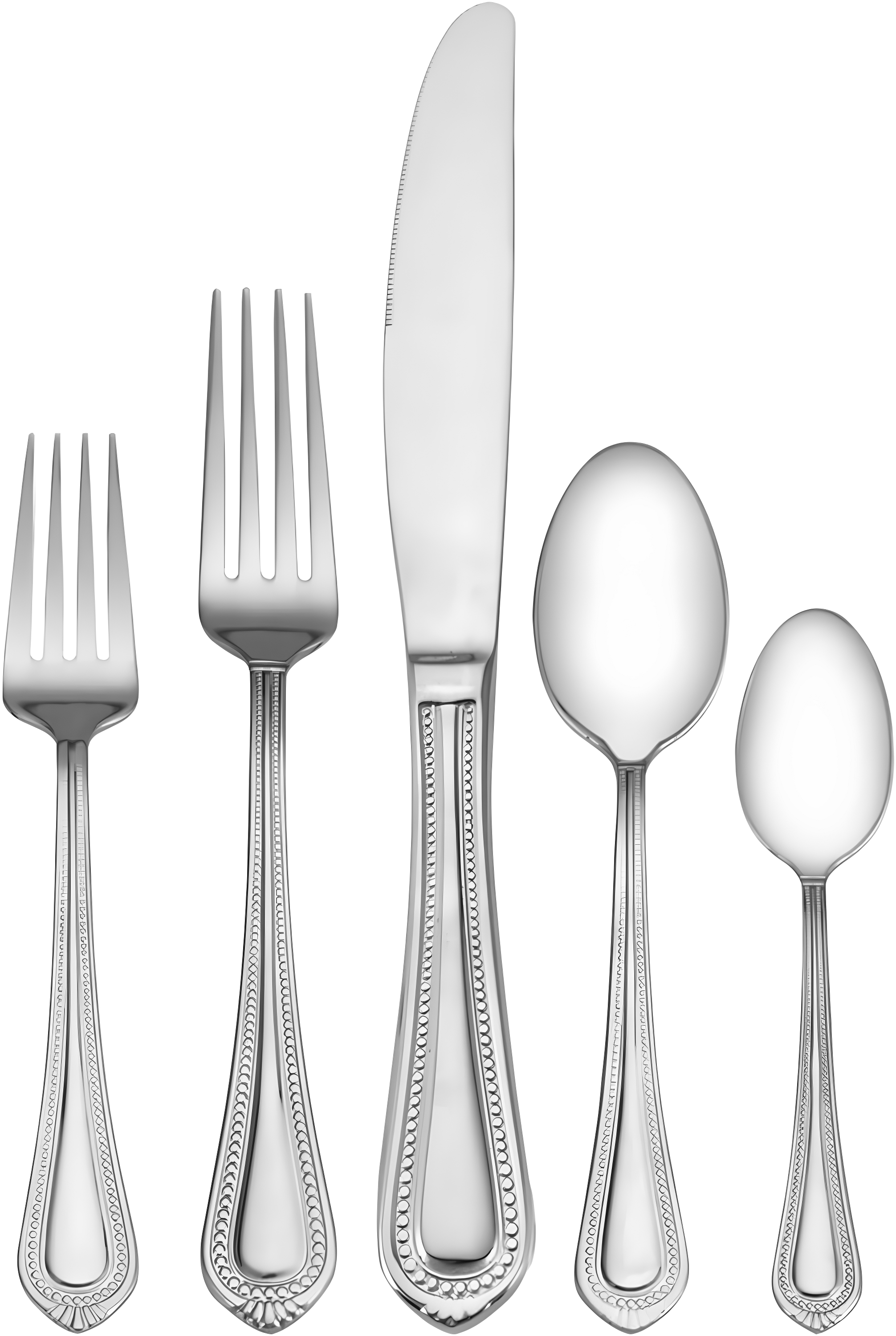 Regent Bead Polished Stainless Steel 65-Piece Flatware Set