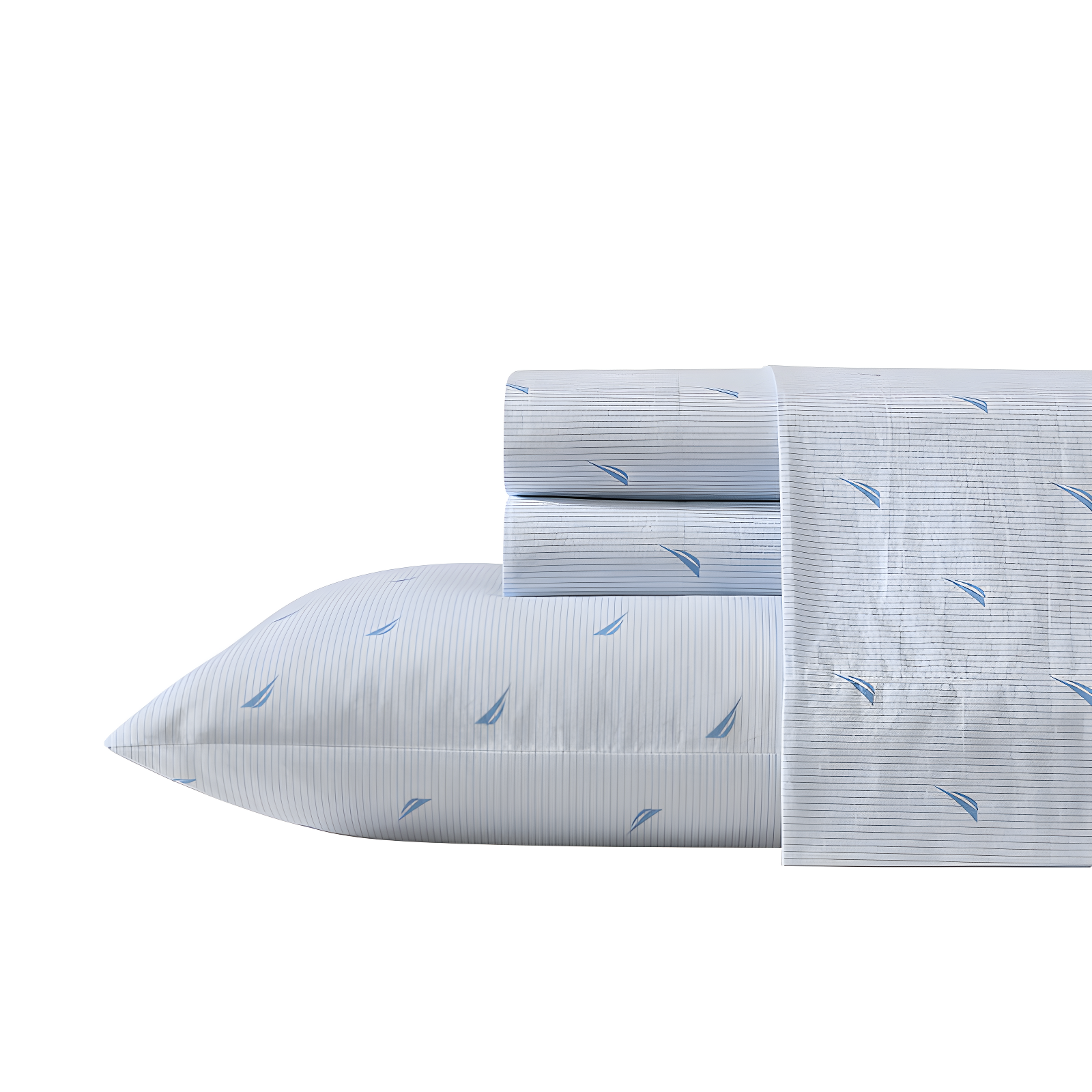 Twin XL Blue Cotton Percale Deep Pocket Sheet Set