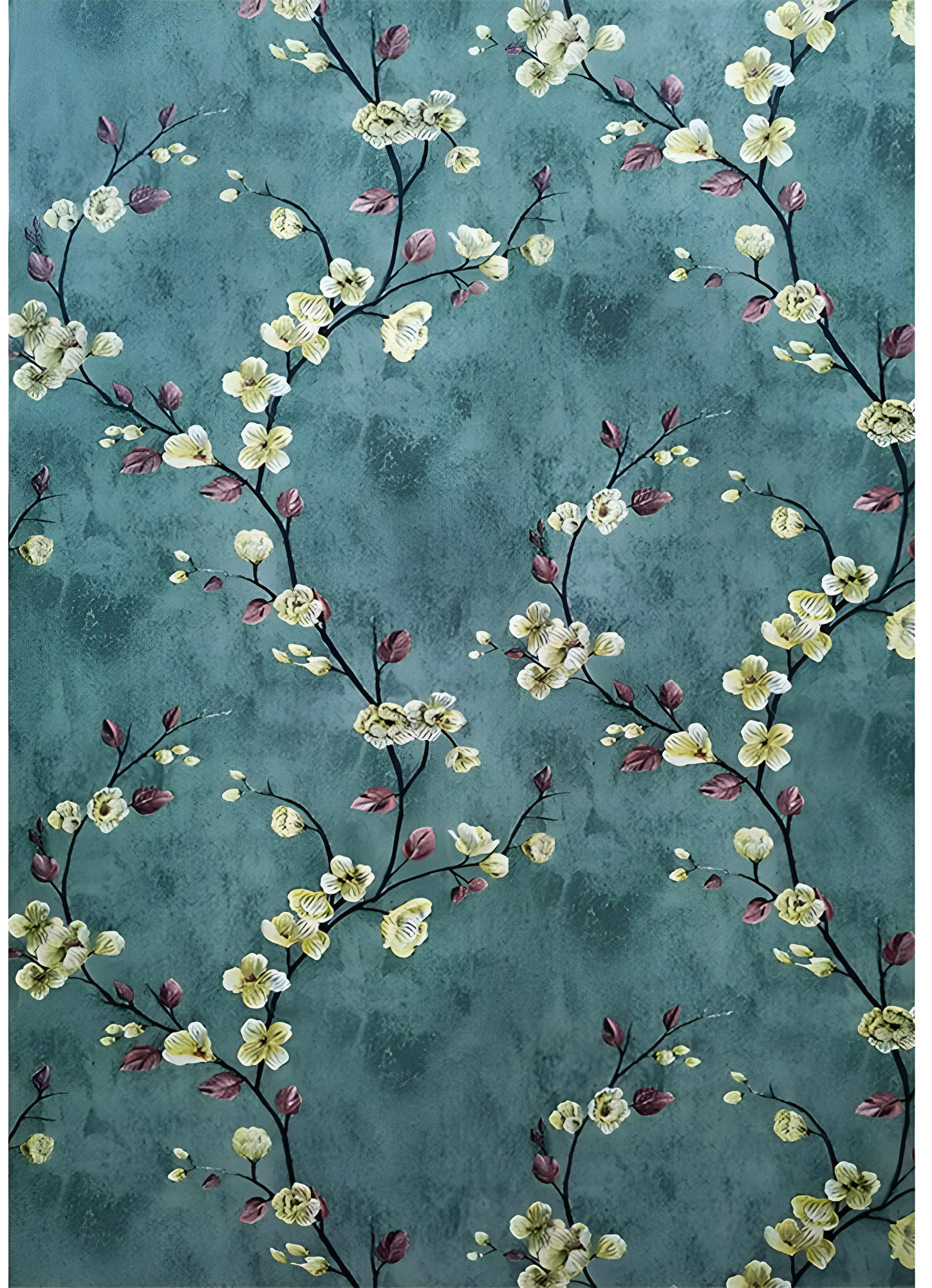 Dark Green Floral Self-Adhesive Vinyl Wallpaper Roll