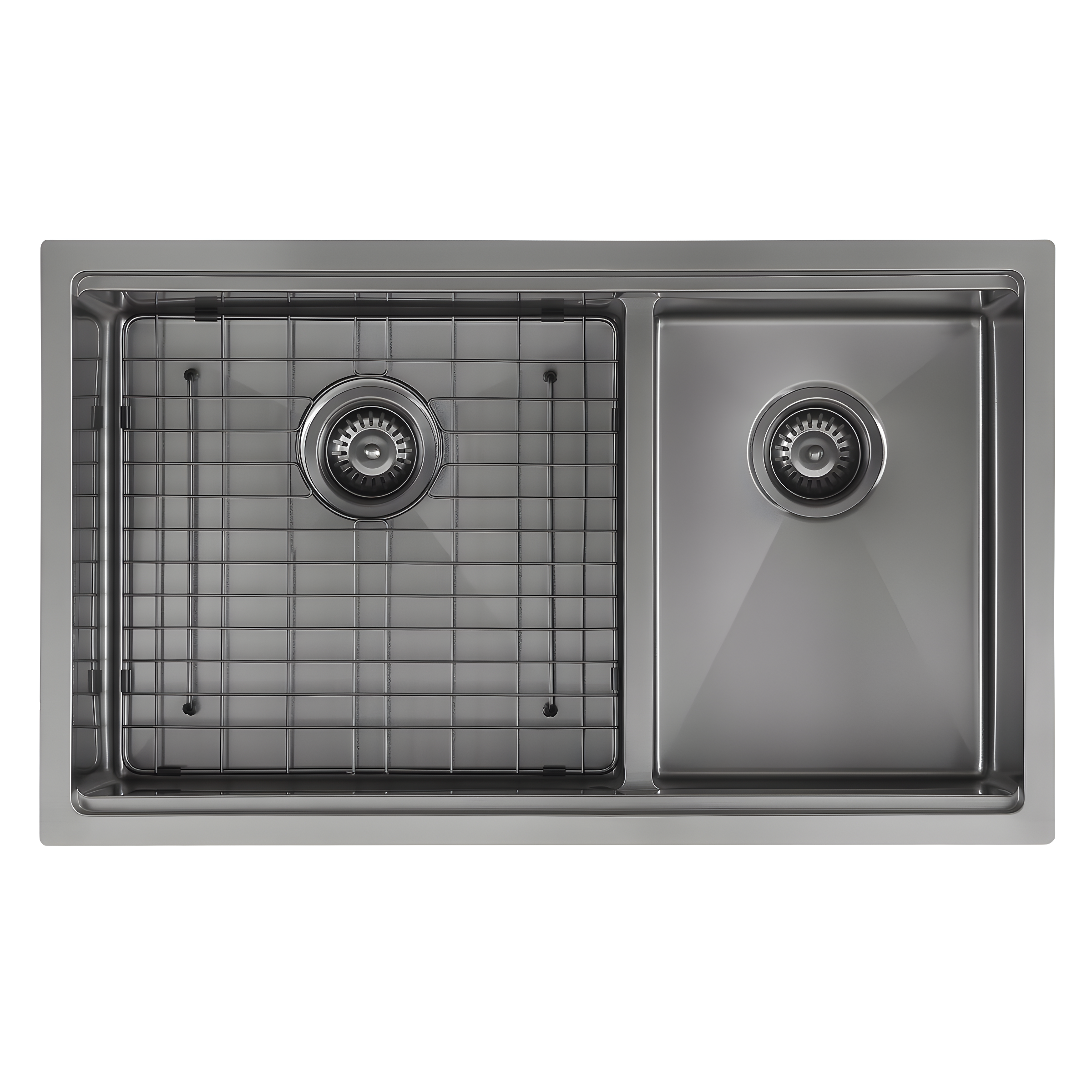 32 in Stainless Steel Double Bowl Undermount Kitchen Sink