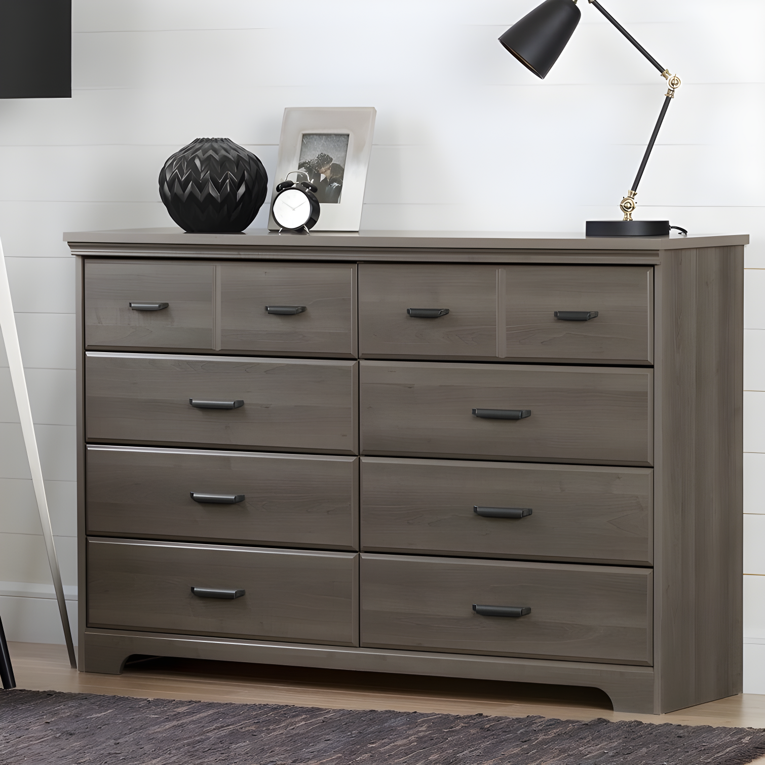 Gray Double 8-Drawer Cottage Nursery Dresser