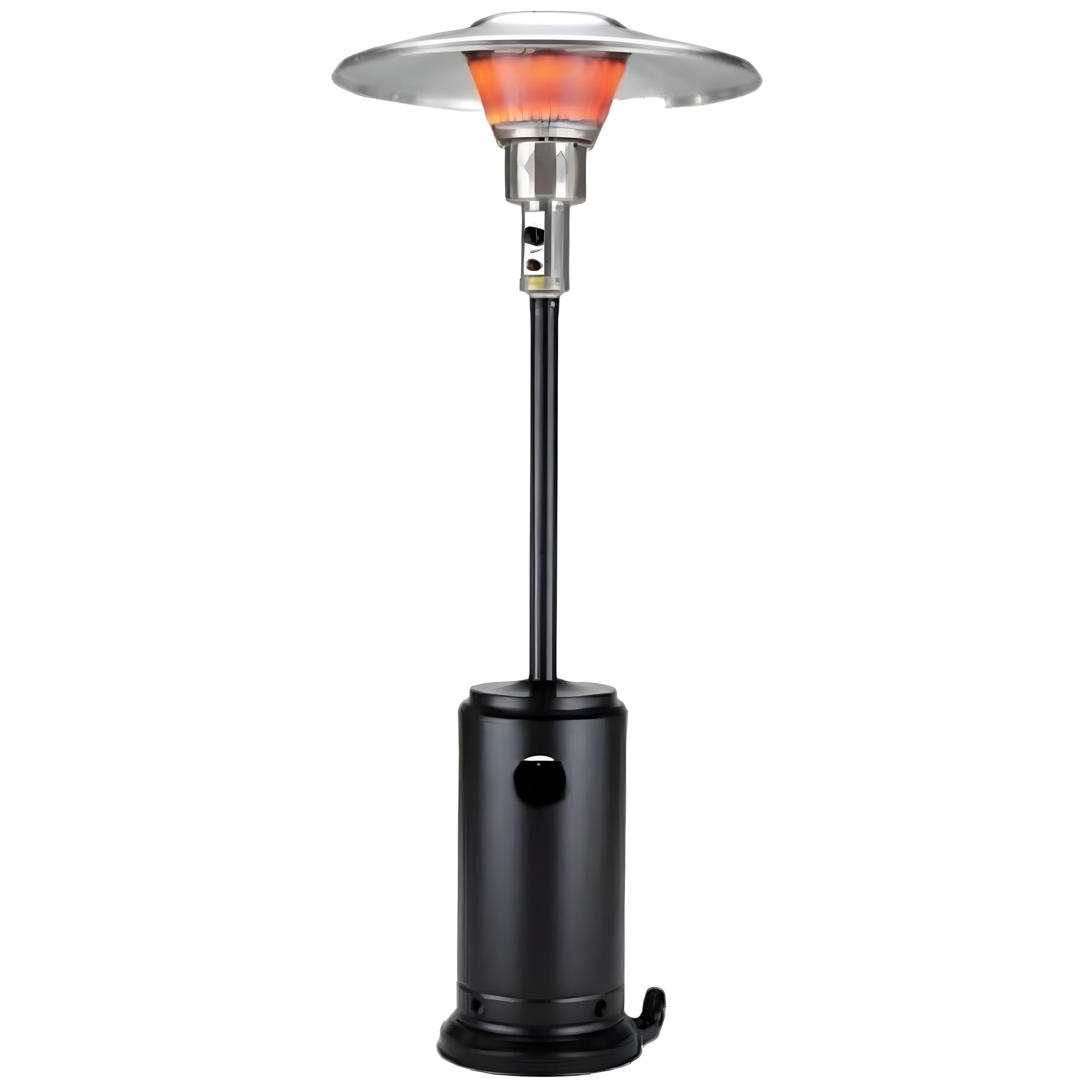 Tall Black Steel Propane Patio Heater with Emergency Shut Off