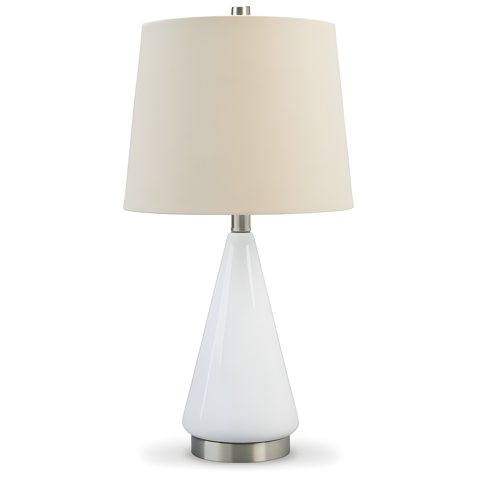 Ackson 22.5" White Ceramic and Silver Table Lamp Set