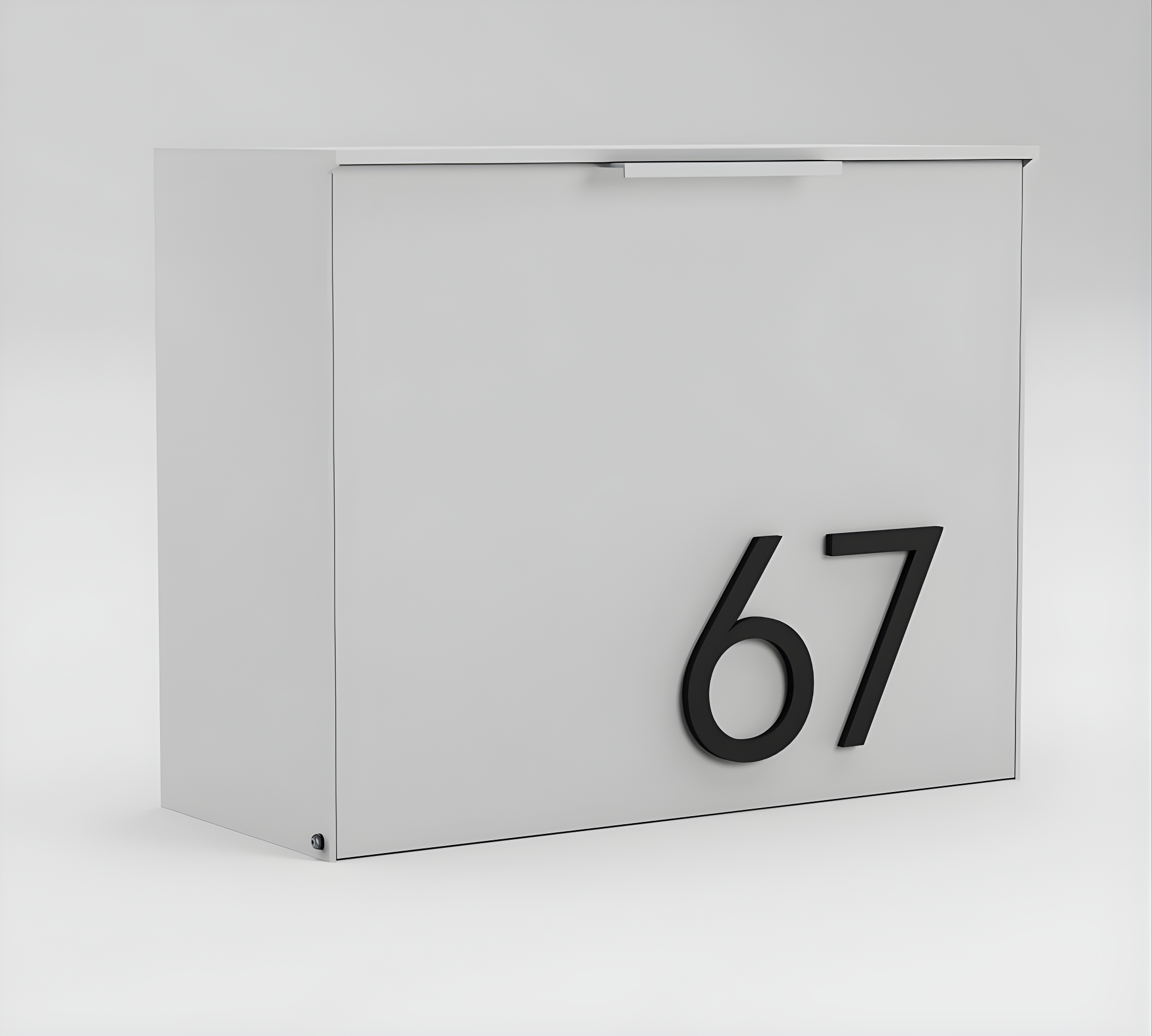 White and Black Aluminum Wall Mounted Mailbox with Numbers