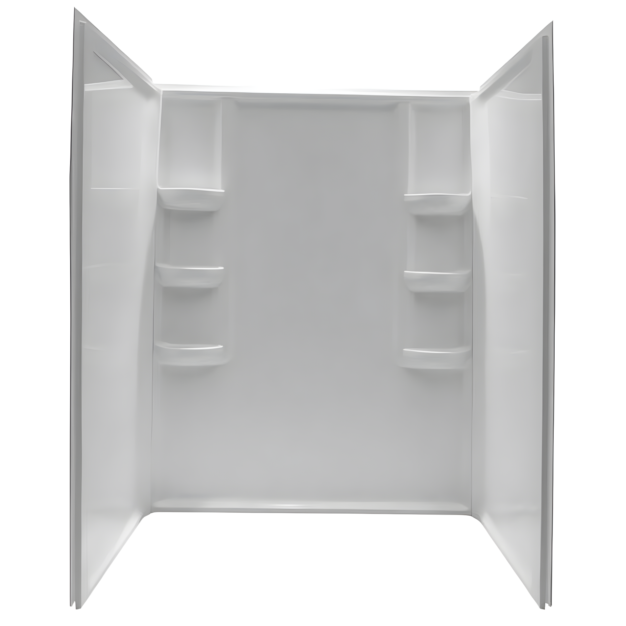 Lex-Class White Acrylic 3-Piece Alcove Shower Surround with Shelves