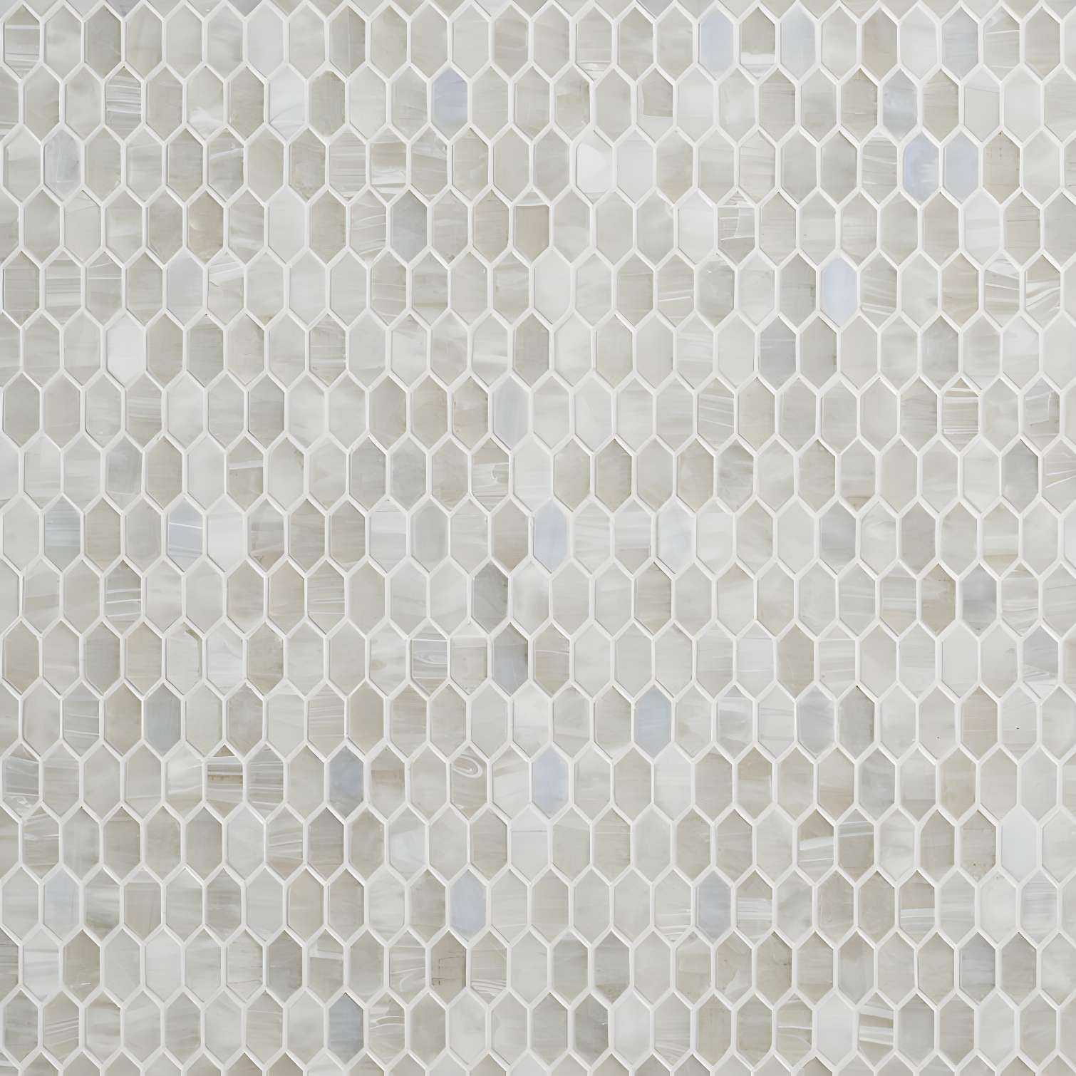 Flicker White Polished Glass Hexagonal Mosaic Wall Tile