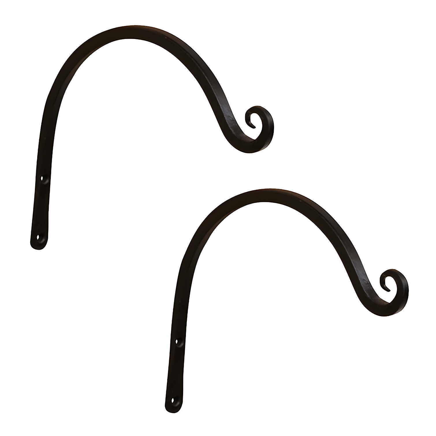 Black Wrought Iron 8" Wall Mounted Curled Brackets