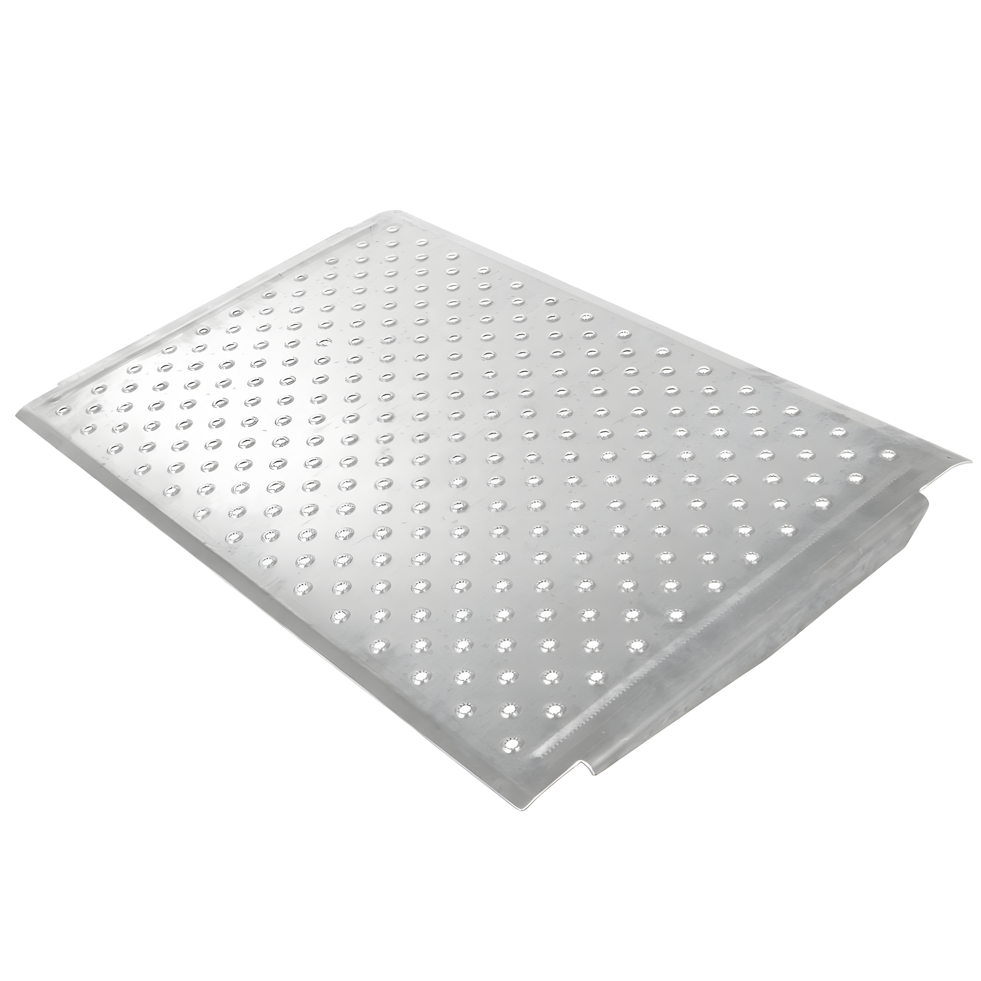 Silver Aluminum 24" x 36" Threshold Ramp with Punch Plate Surface