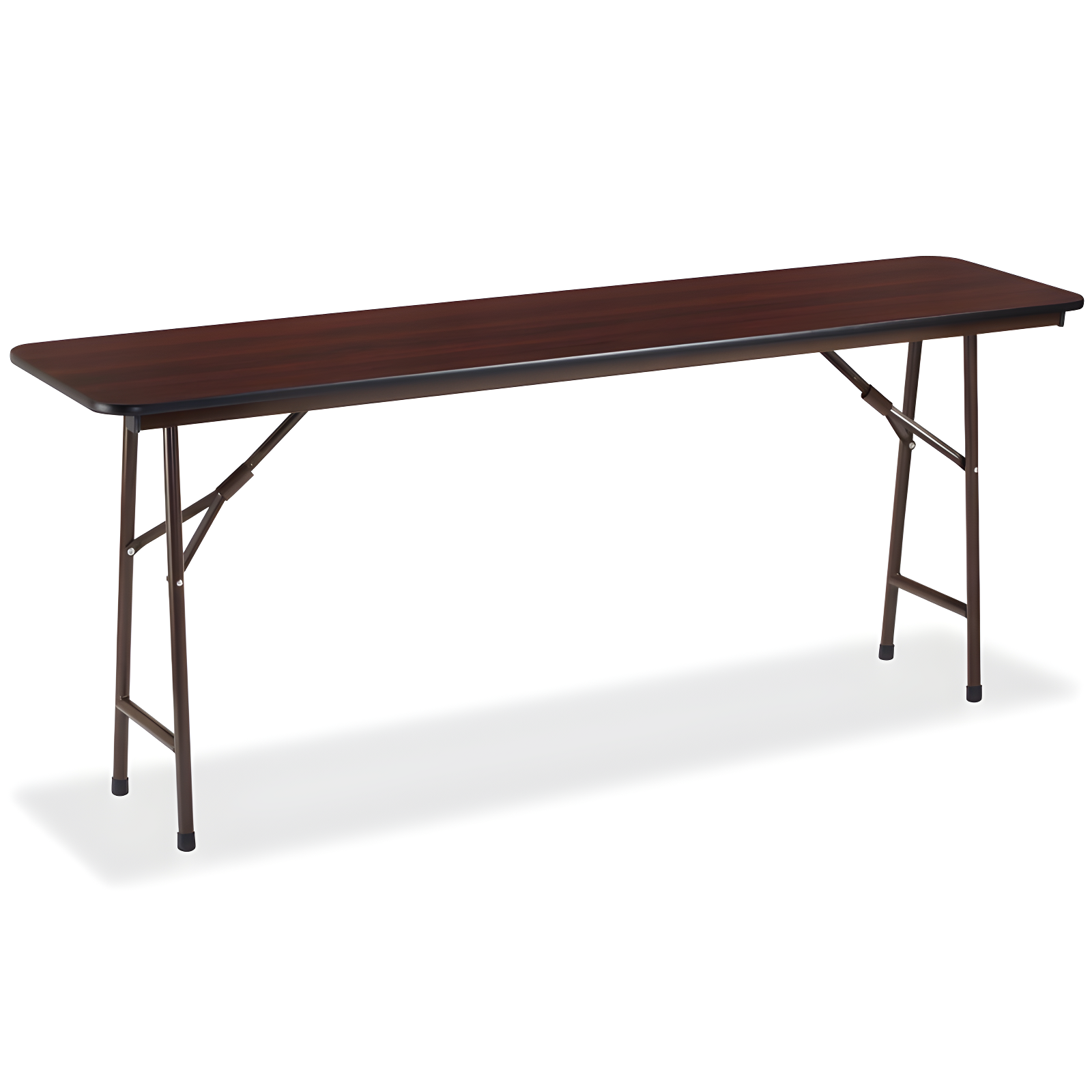 Mahogany and Steel Rectangular Folding Banquet Table