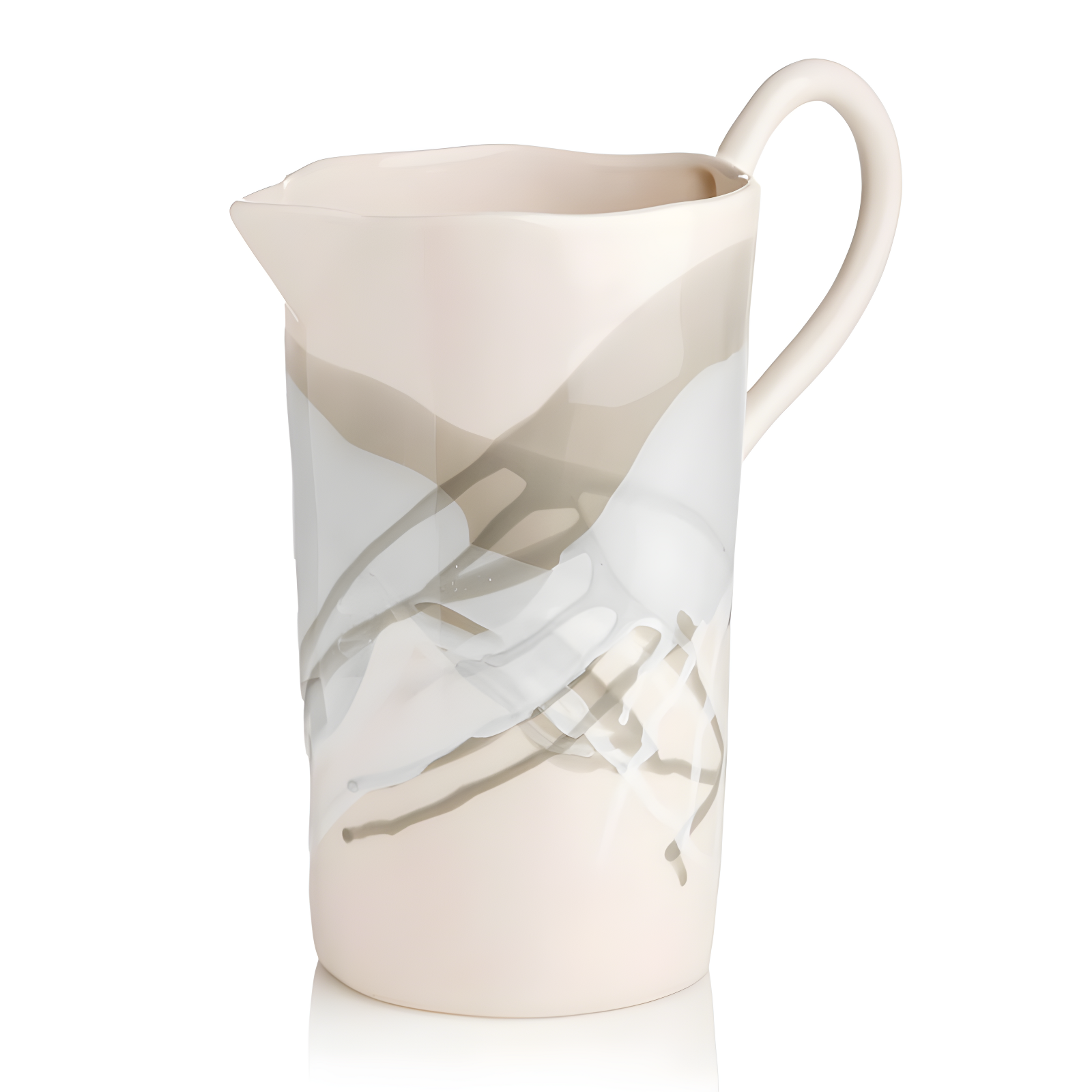 Splash 80 fl. oz. Gray and White Ceramic Pitcher