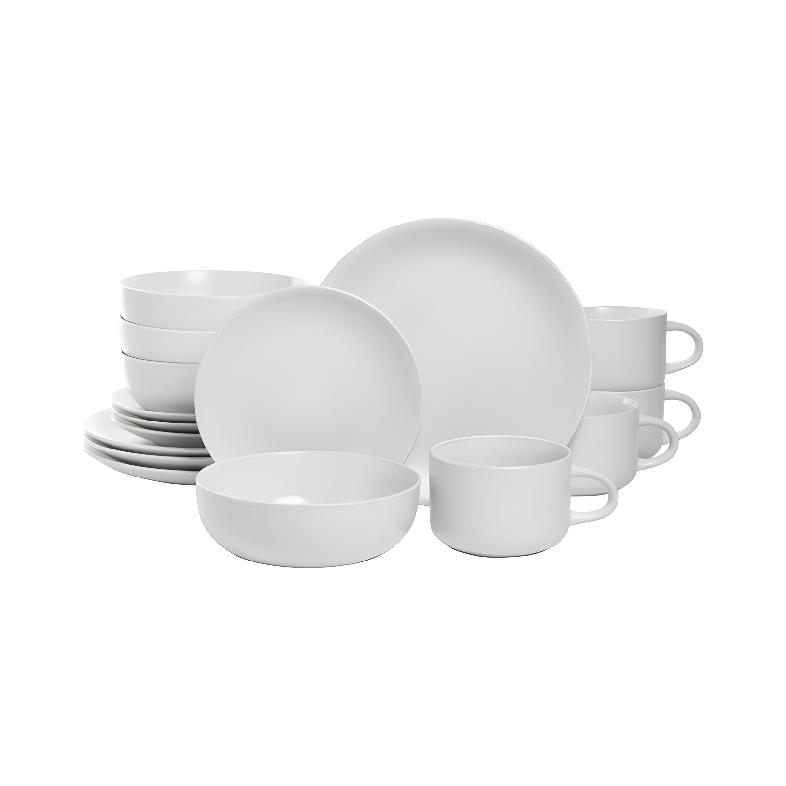 Wazee Matte White Ceramic 16-Piece Dinnerware Set