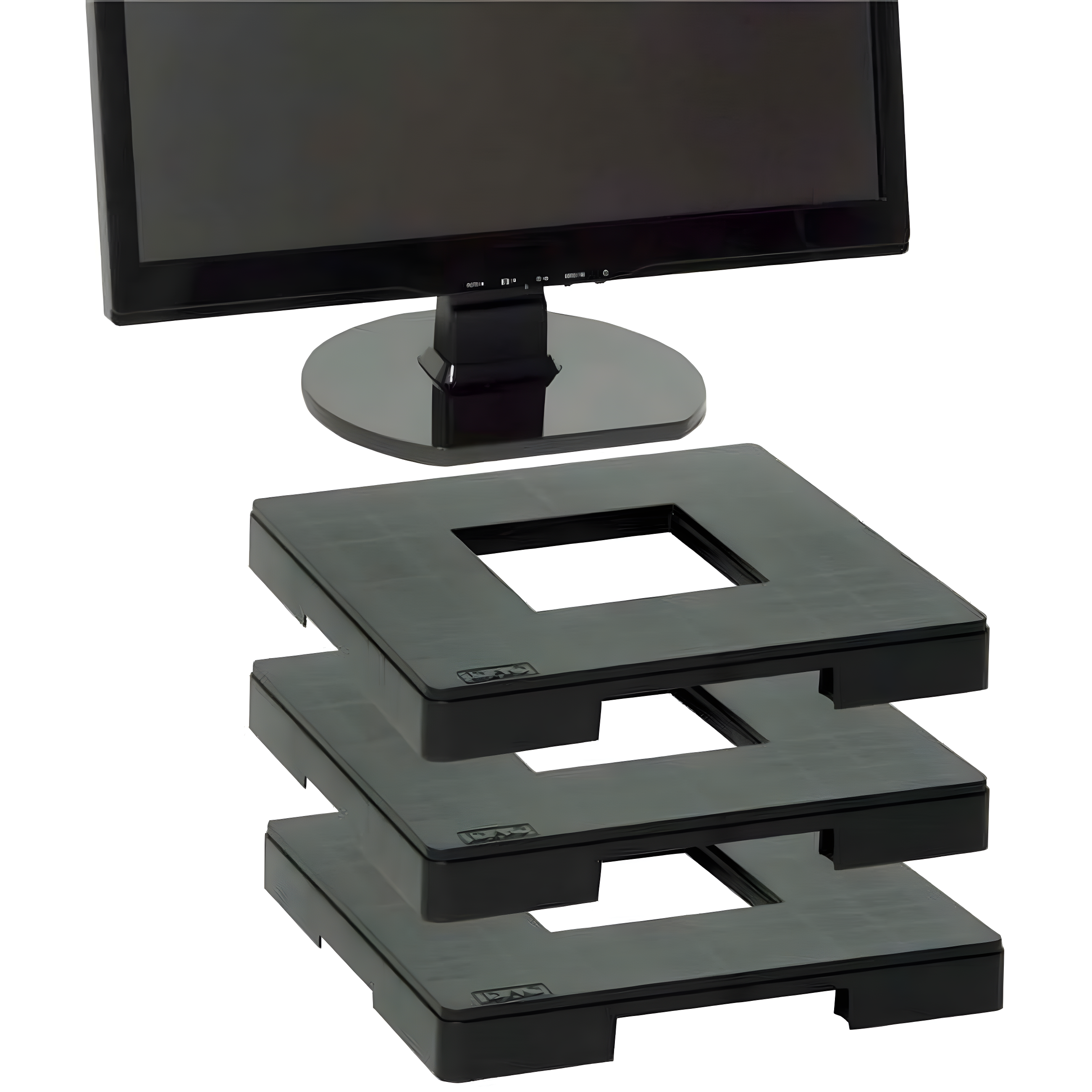 Black Stackable Monitor Riser Block for Ergonomic Comfort