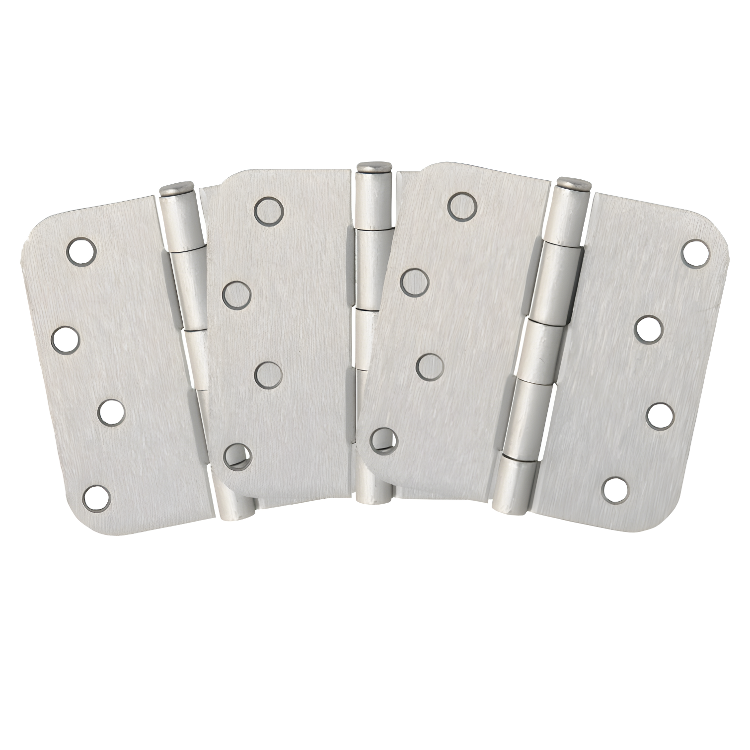 Satin Nickel 4-Inch Steel Door Hinges 3-Pack