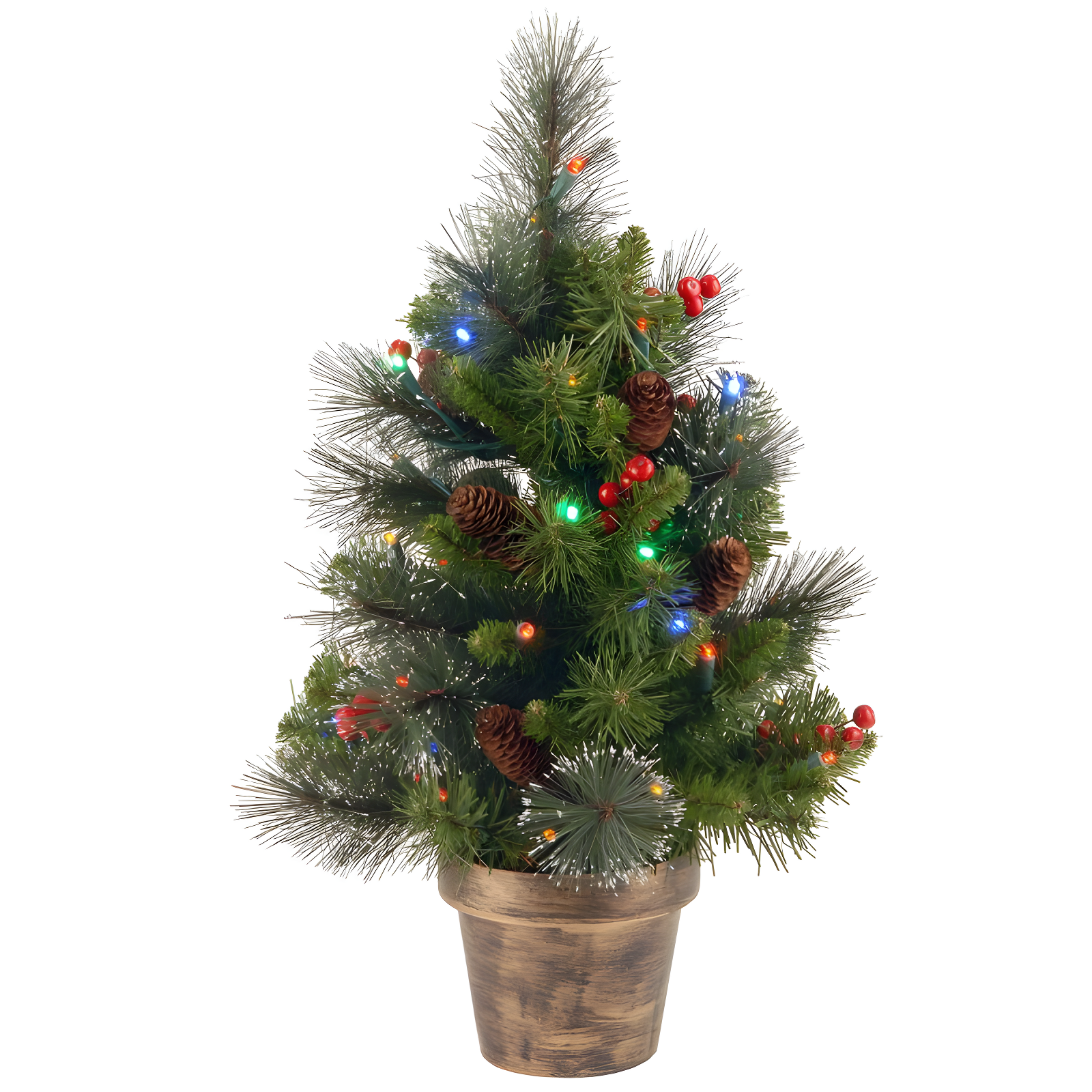 2' Pre-Lit Multicolor Crestwood Spruce Tabletop Christmas Tree