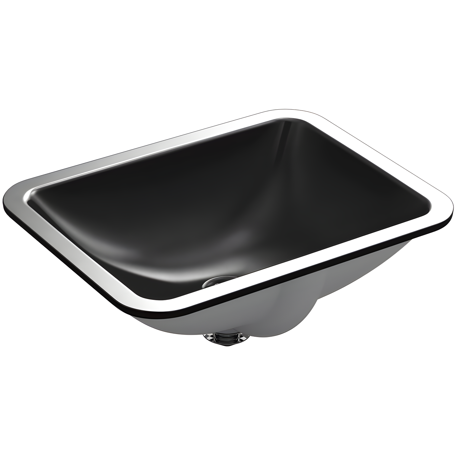 Sleek Caxton Rectangular Undermount Ceramic Bathroom Sink in Black