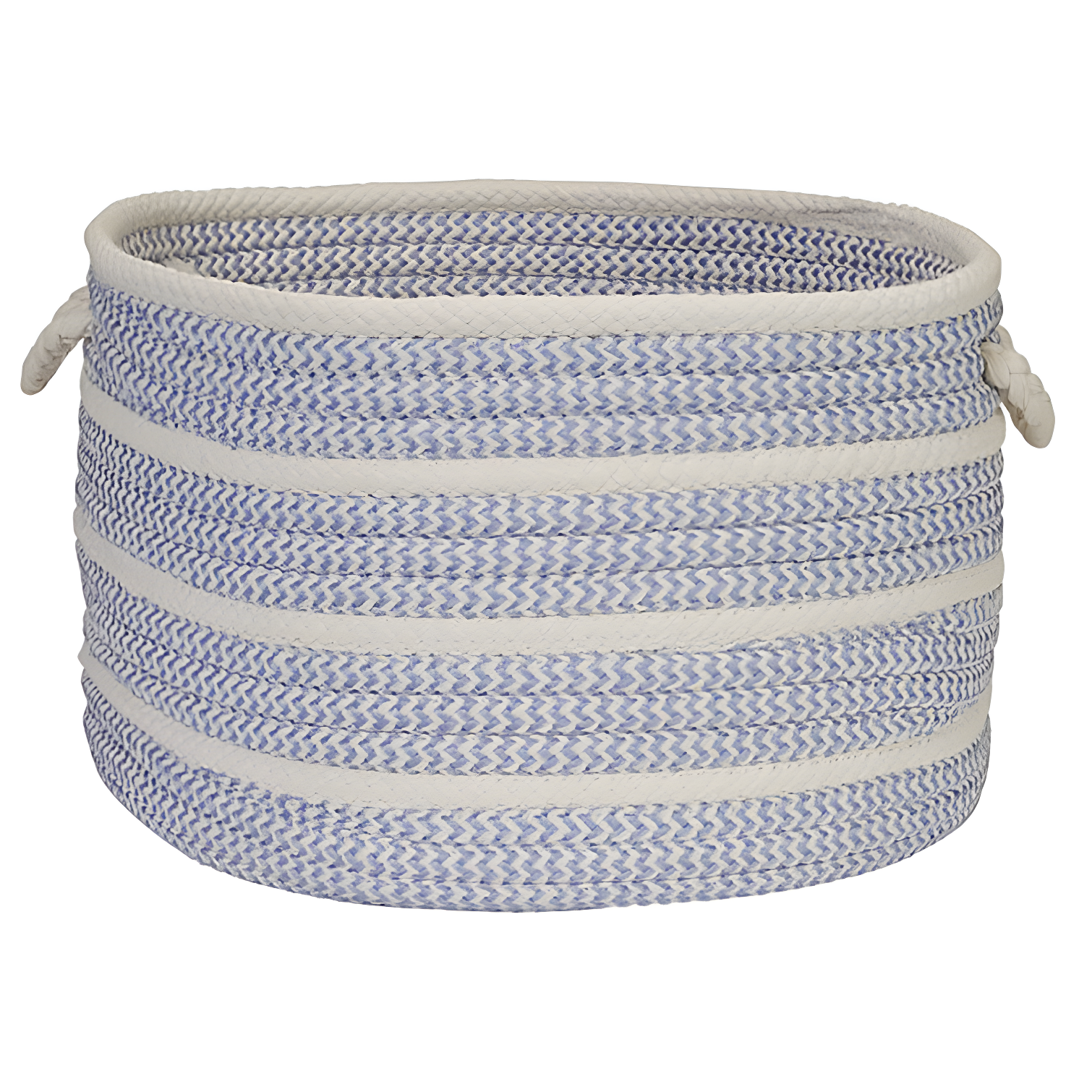 Amethyst and White Braided Polypropylene Round Storage Basket