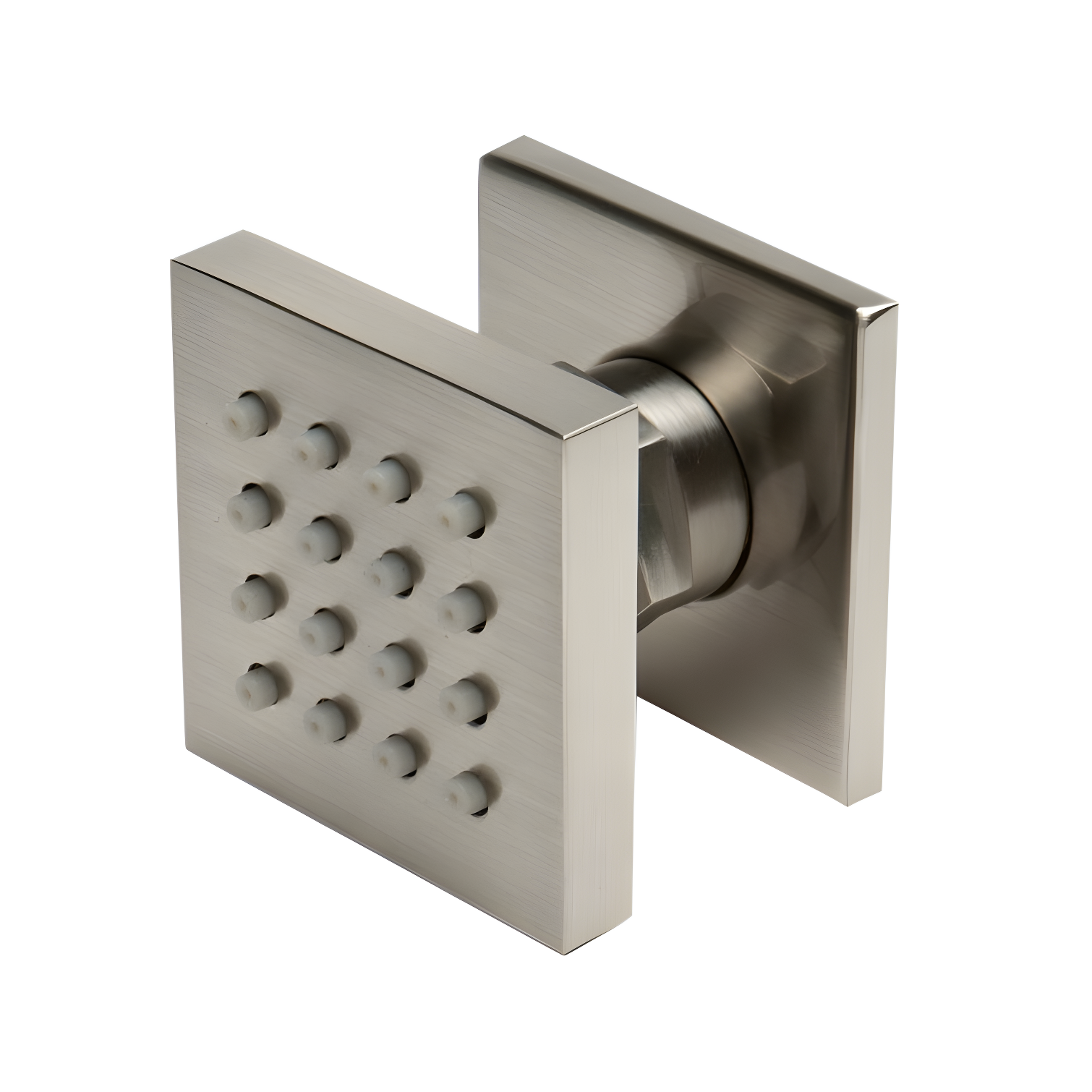 Brushed Nickel Square Adjustable Shower Body Spray