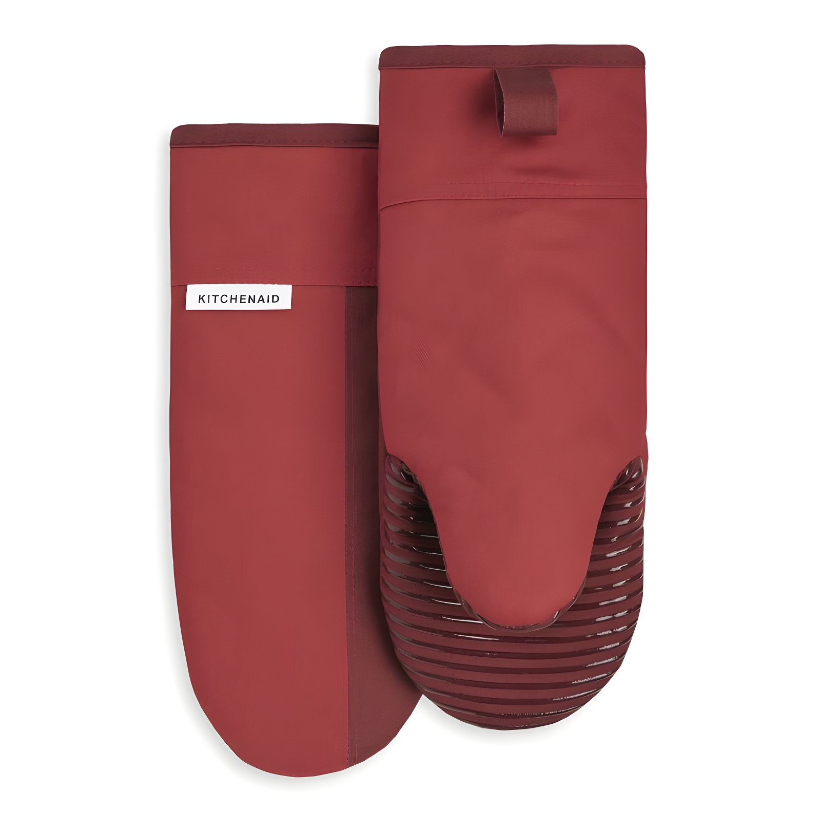 Passion Red Silicone Heat-Resistant Oven Mitts, 2-Piece Set