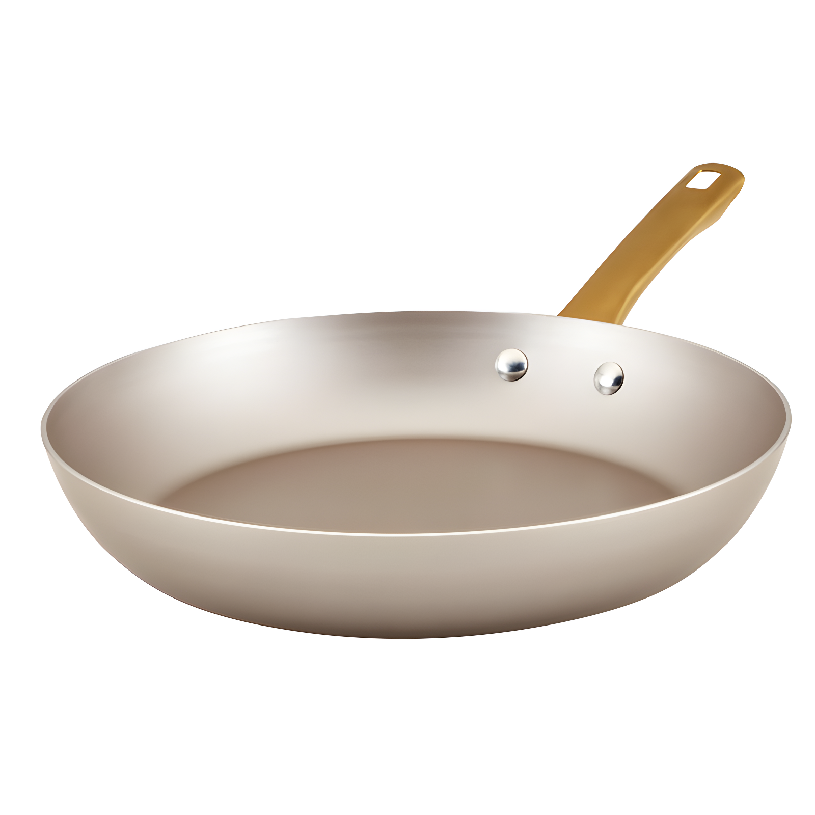 Champagne Aluminum Nonstick 12.25-Inch Frying Pan with Gold Handle