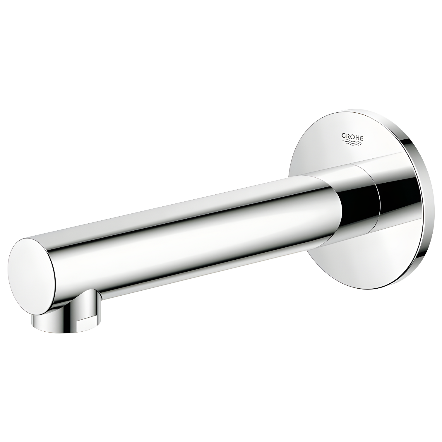 Contemporary Black and Chrome Wall Mounted Tub Spout