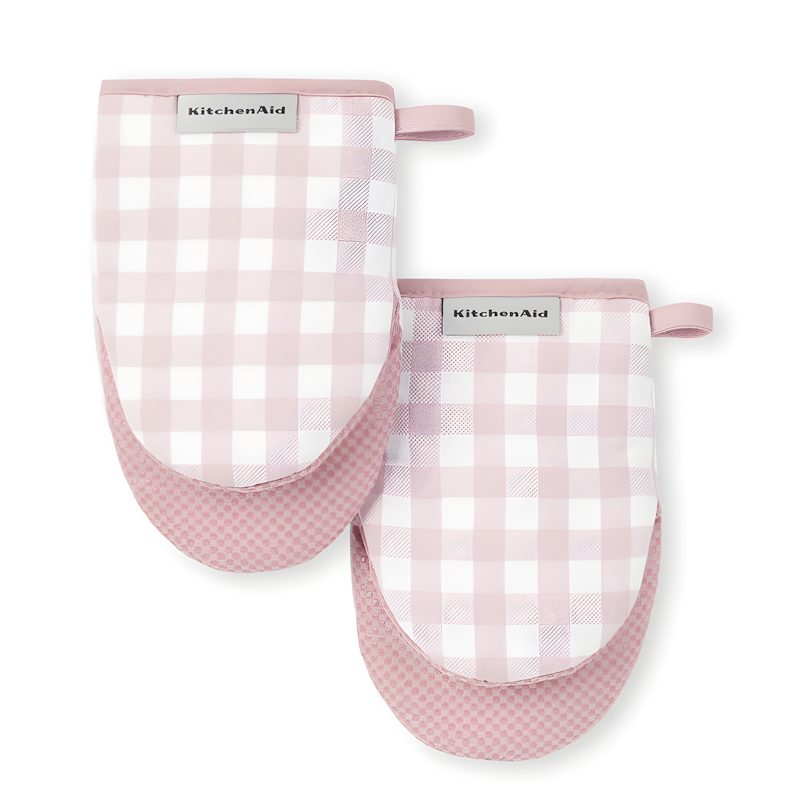 Dried Rose Gingham Silicone Mini Oven Mitt Set