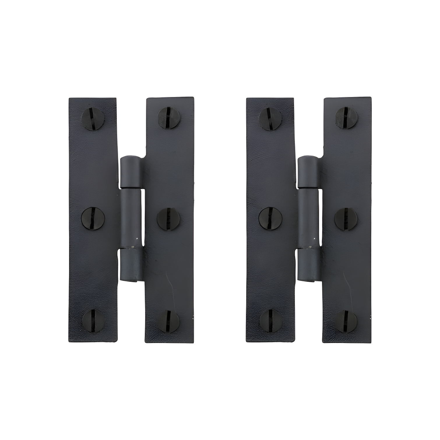 Black Wrought Iron 3" H Flush Cabinet Hinges with Hardware