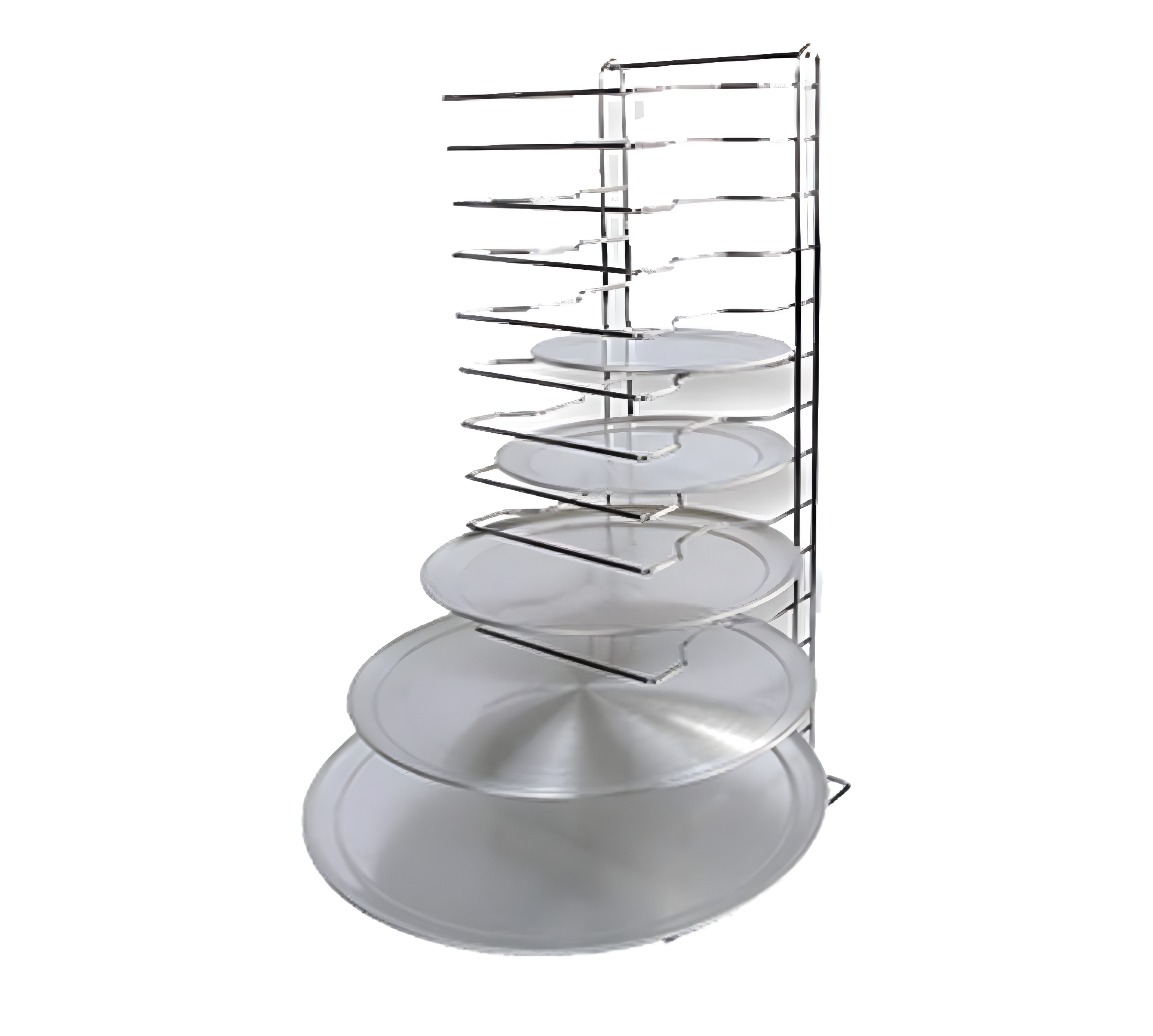 Winco 15-Slot Silver Aluminum Pizza Tray Rack