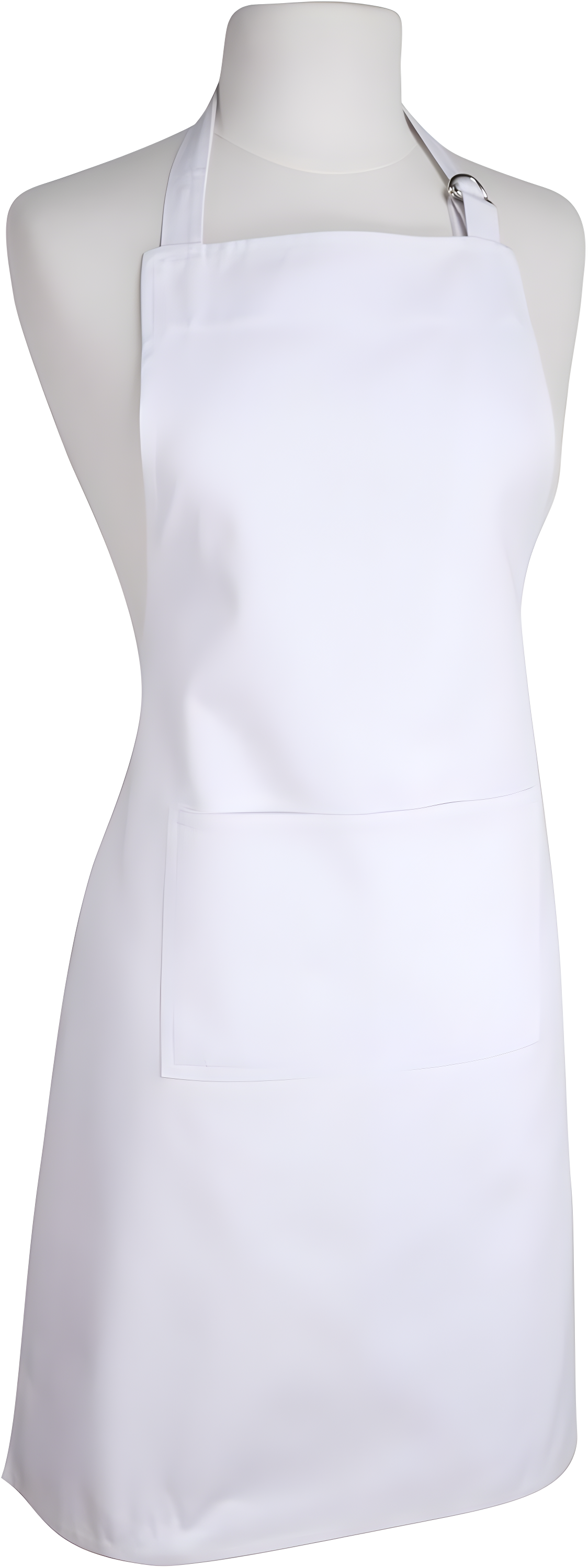 White Cotton Unisex Kitchen Bib Apron with Pocket