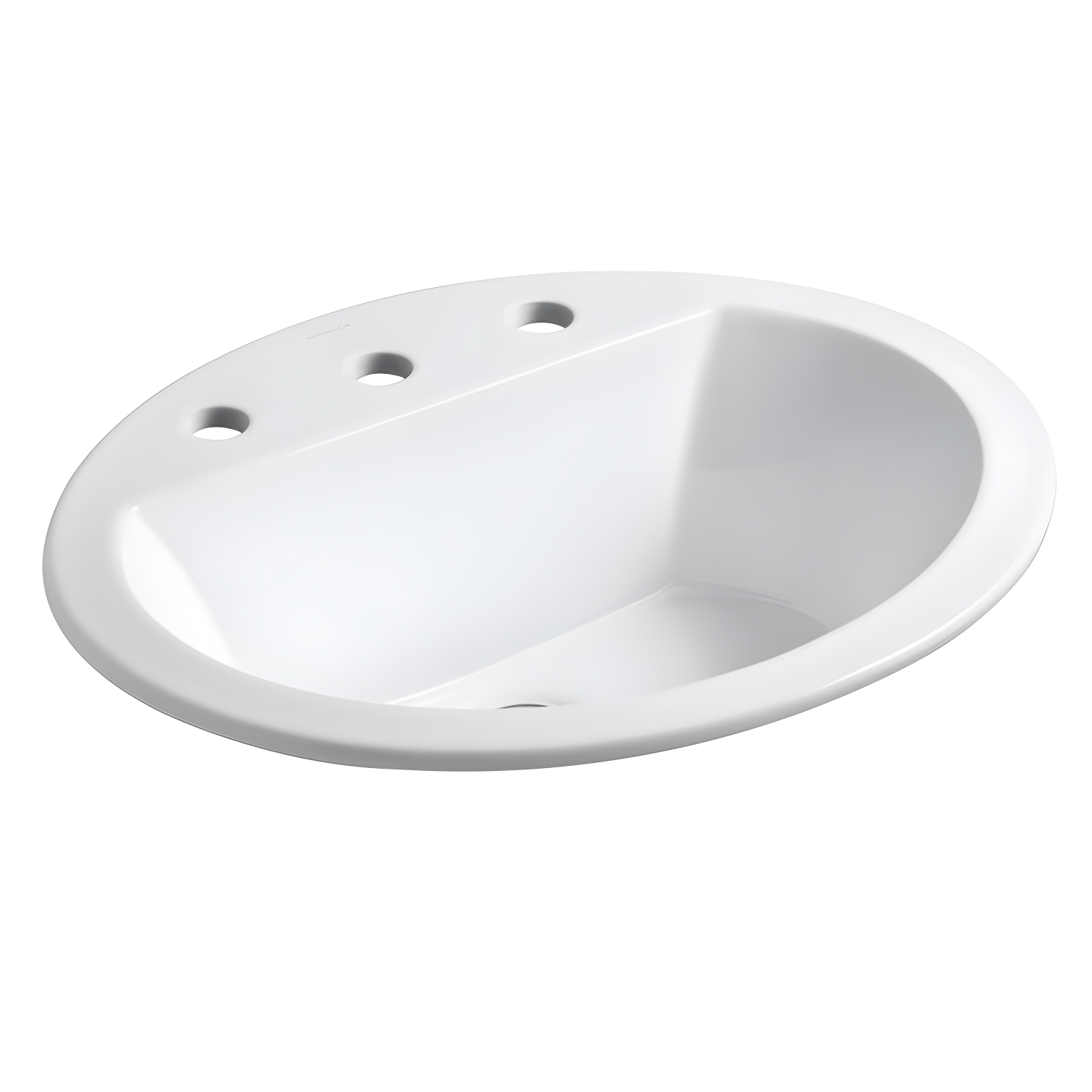 Bryant White Ceramic Oval Drop-In Bathroom Sink with Overflow