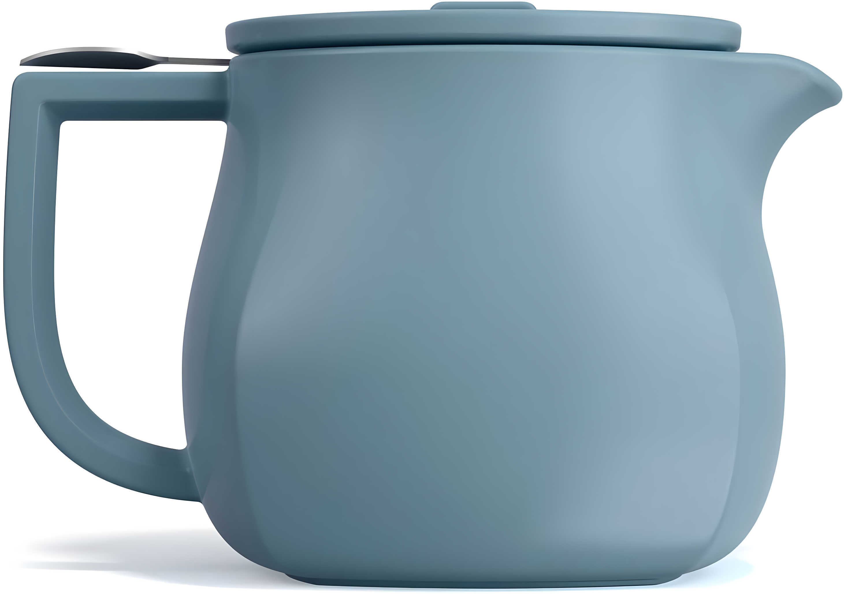 Stone Blue Ceramic Teapot with Infuser and Lid, 24 oz