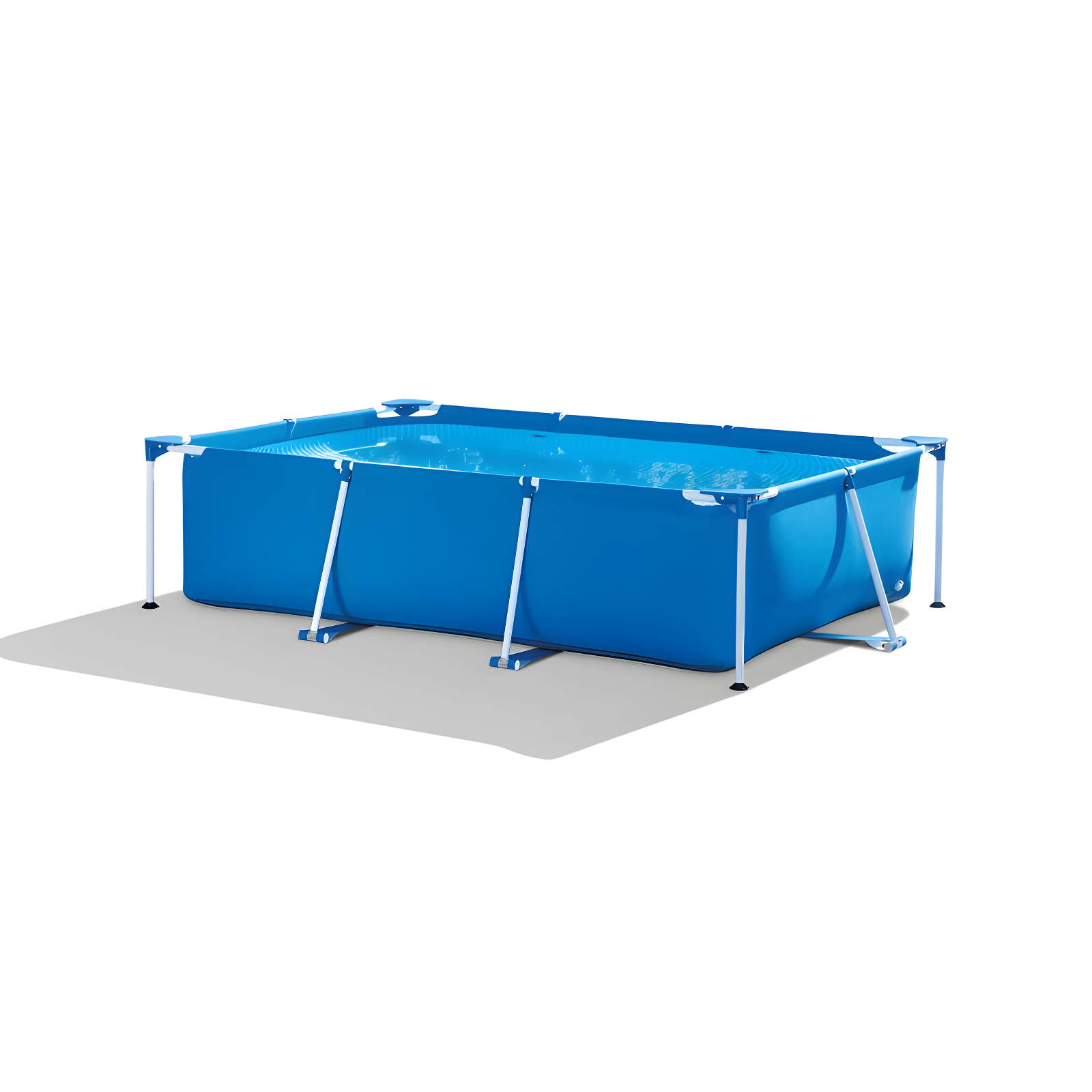 Blue Rectangular Above Ground Pool with Filter Pump