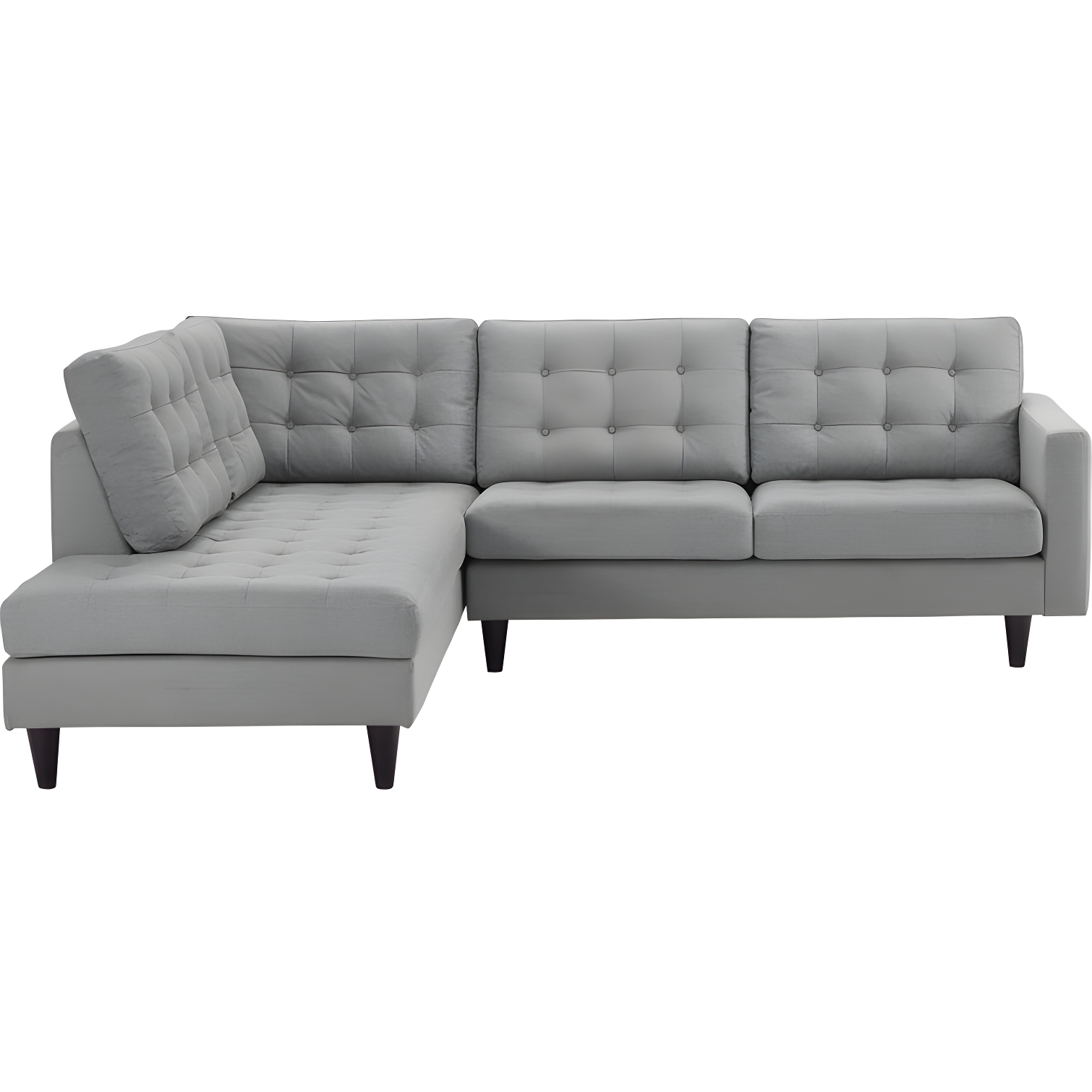 Light Gray Upholstered Fabric Left-Facing Sectional Sofa