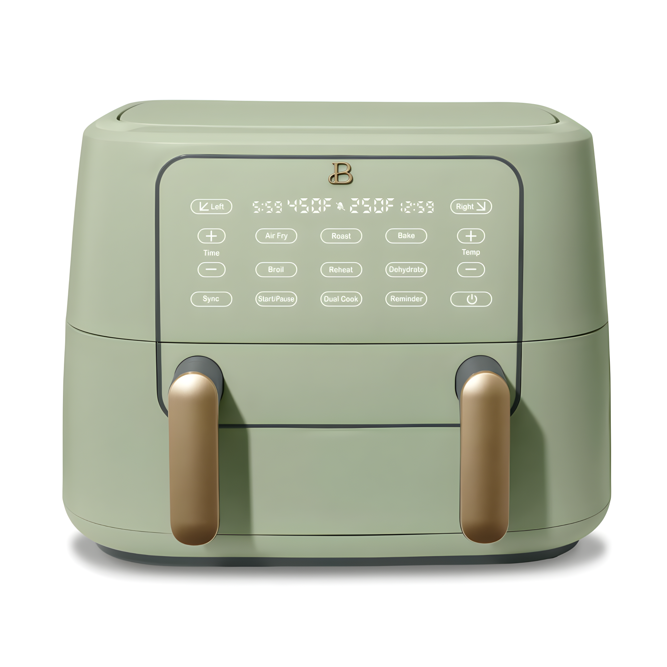 Sage Green Dual Basket Electric Air Fryer with Touch Display