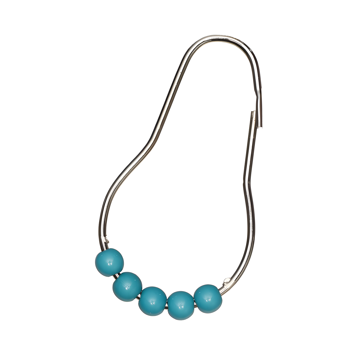 Turquoise Blue Beaded Rust Resistant Shower Curtain Hooks