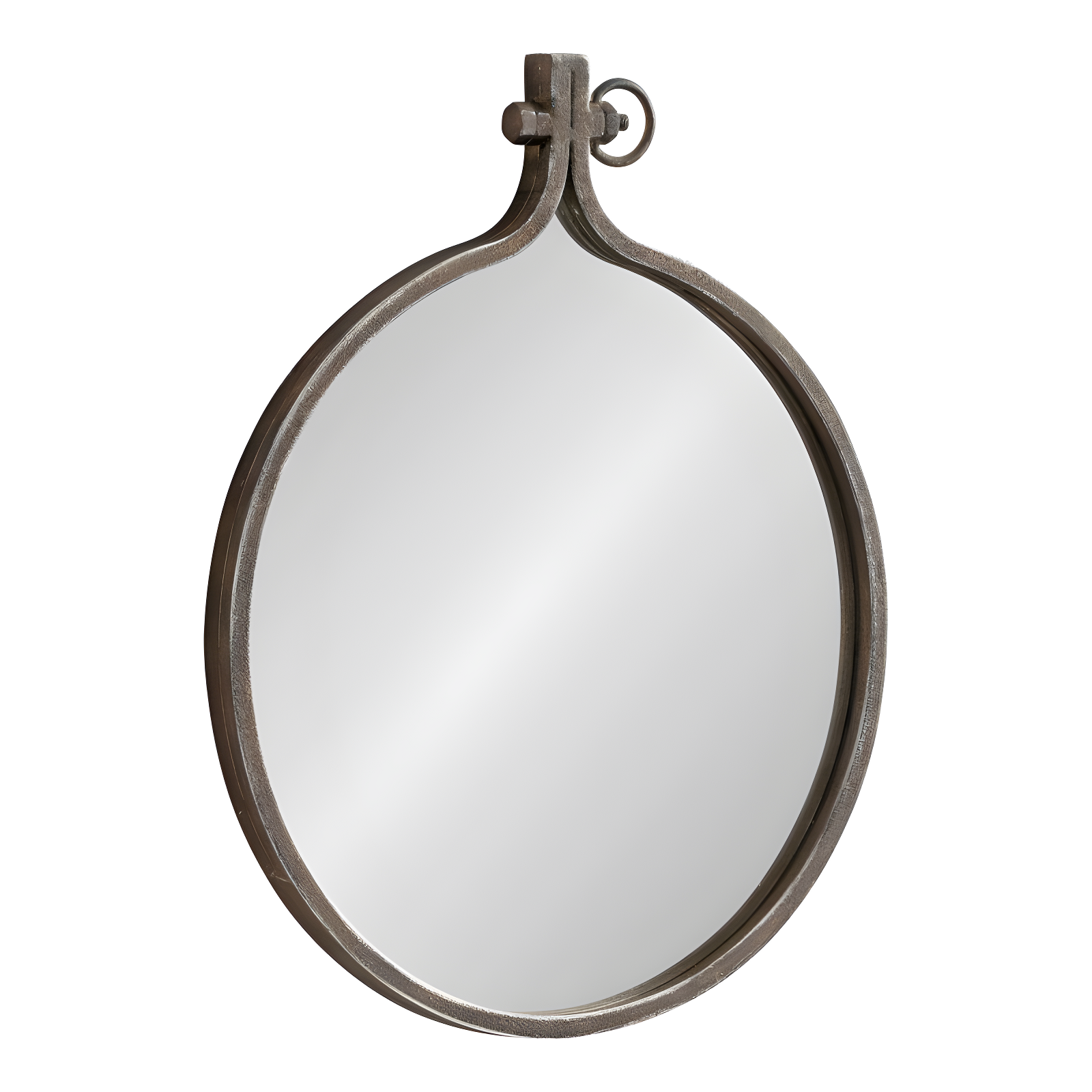 Yitro 14x18 Bronze Round Metal Framed Wall Mirror